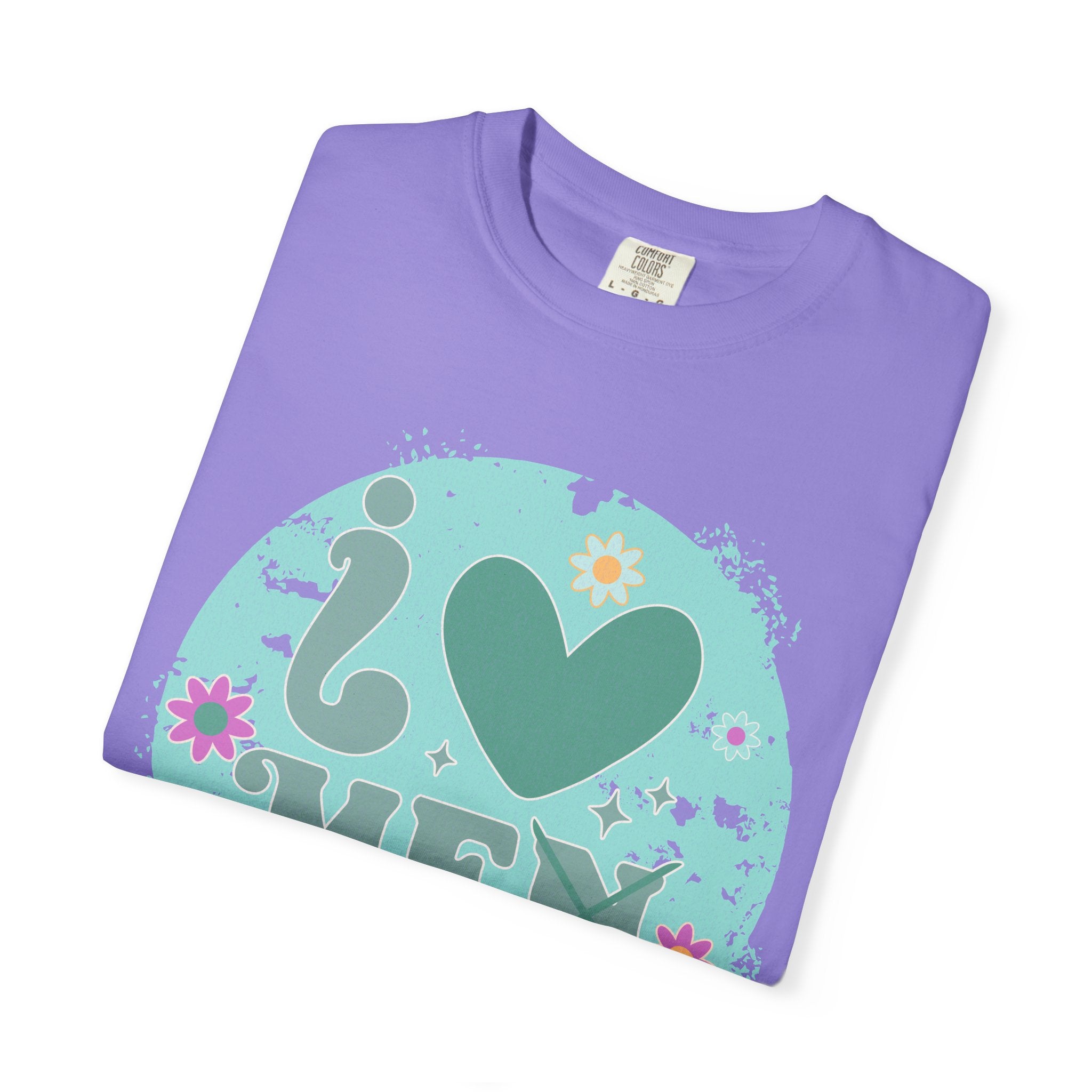 Funny Retro Self Love Textured Tee — Retro Floral Love Tee