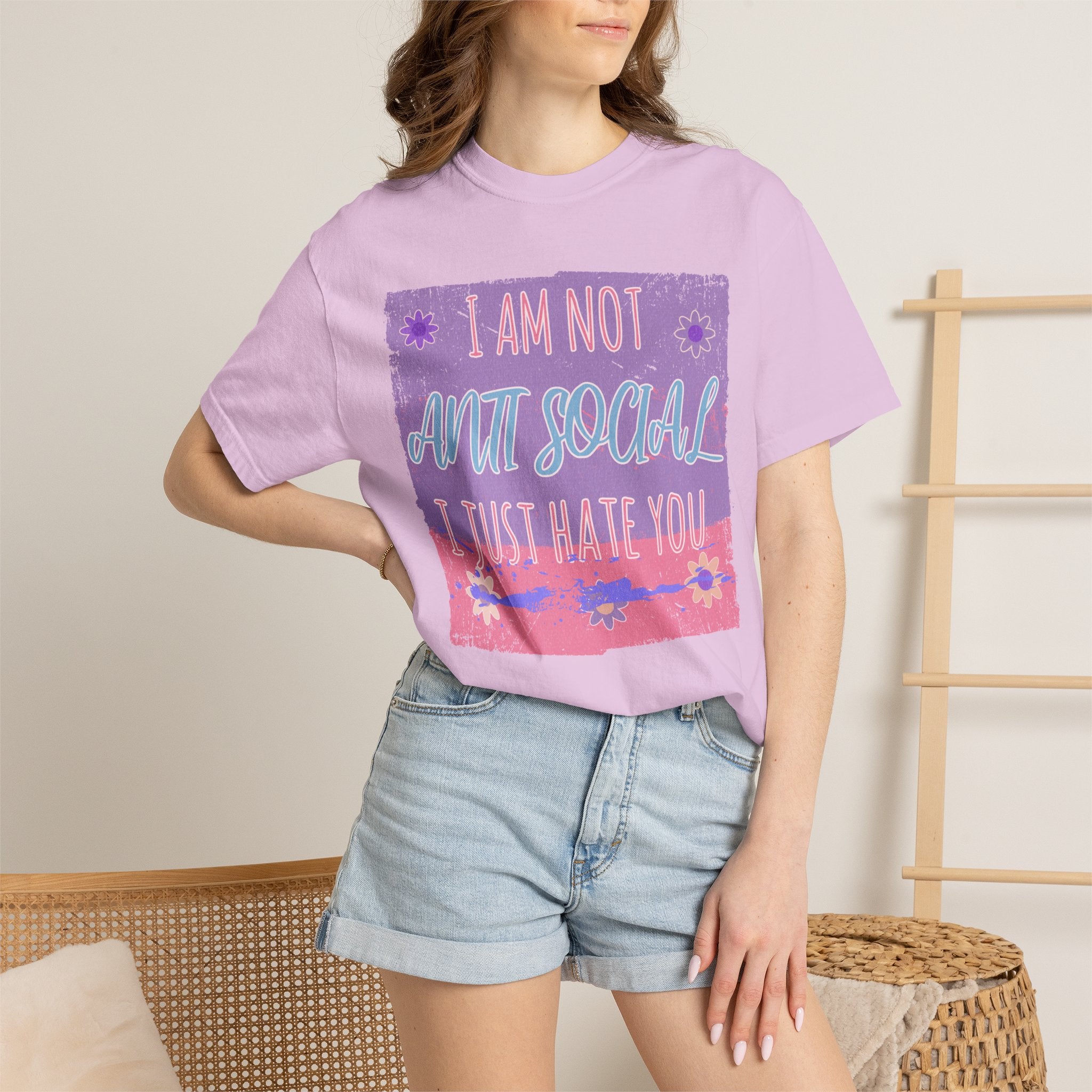 I Am Not Anti-Social I Just Hate You Textured T-Shirt