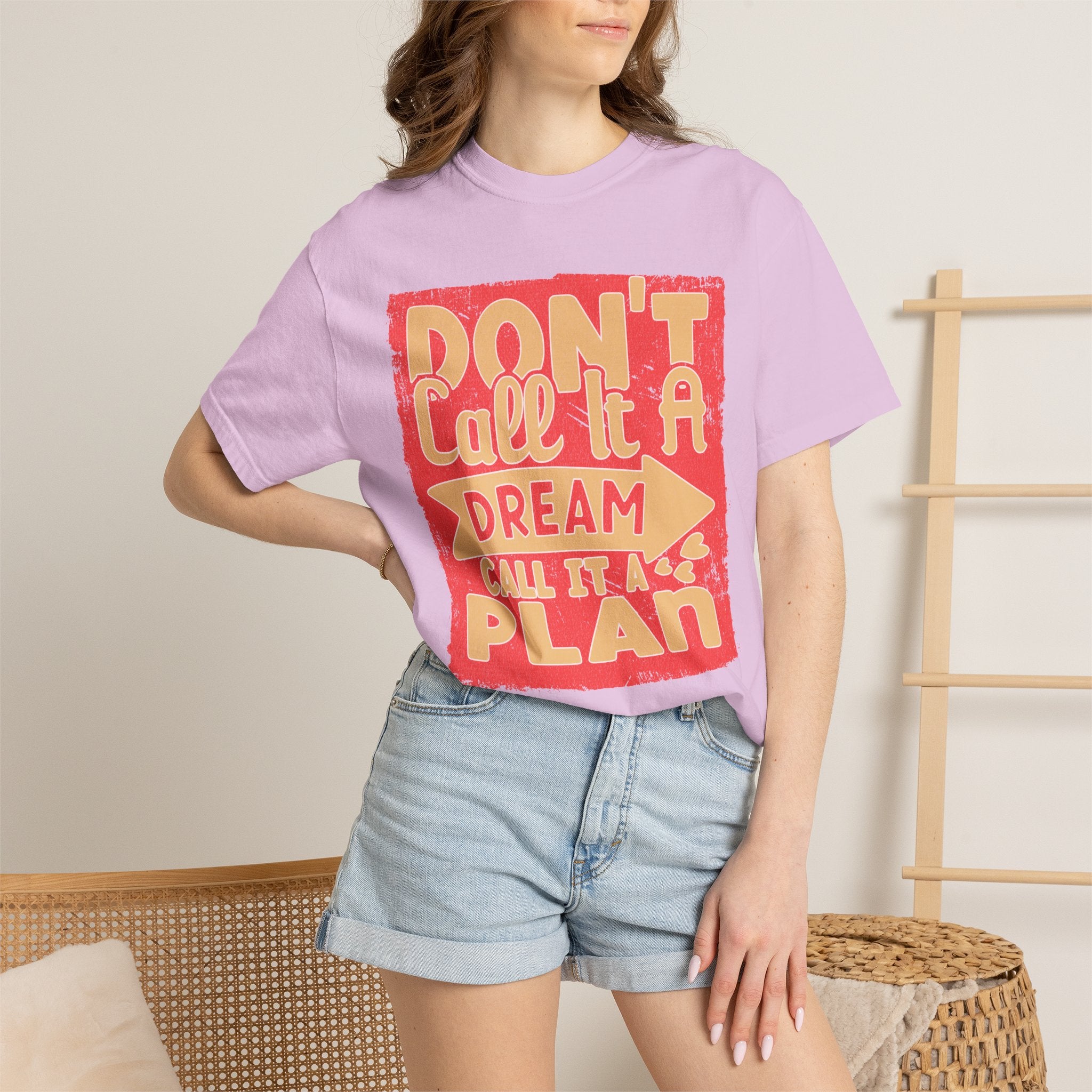 Textured Dream Plan Motivational Quote Tee Don’t Call It a Dream Call It a Plan T-Shirt