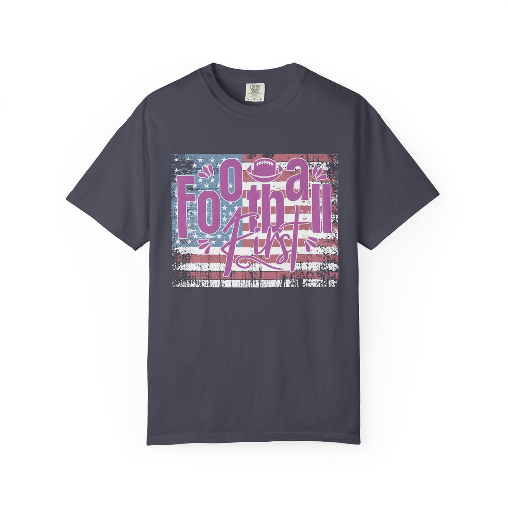 Textured Retro Americana Football First Tee