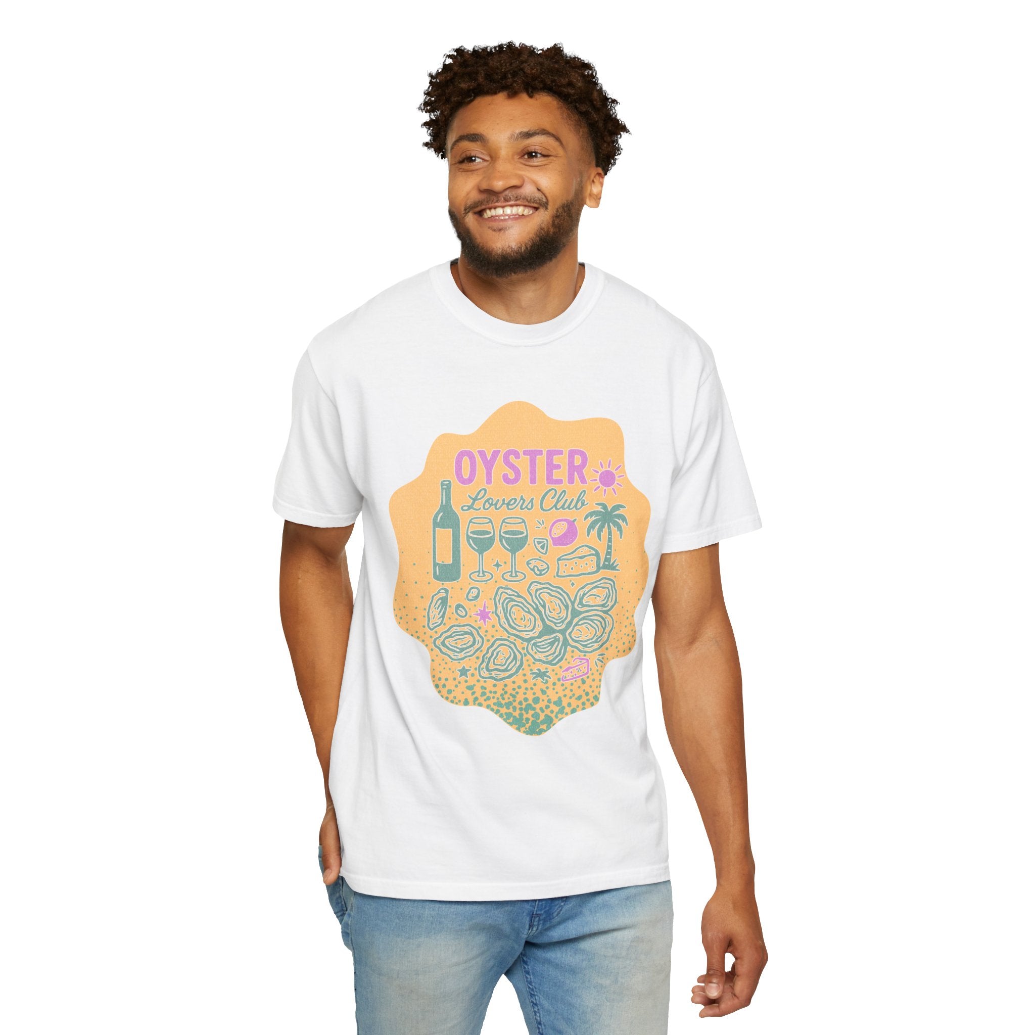 Textured Oyster Lovers Club T-Shirt — Coastal Seafood Graphic Tee