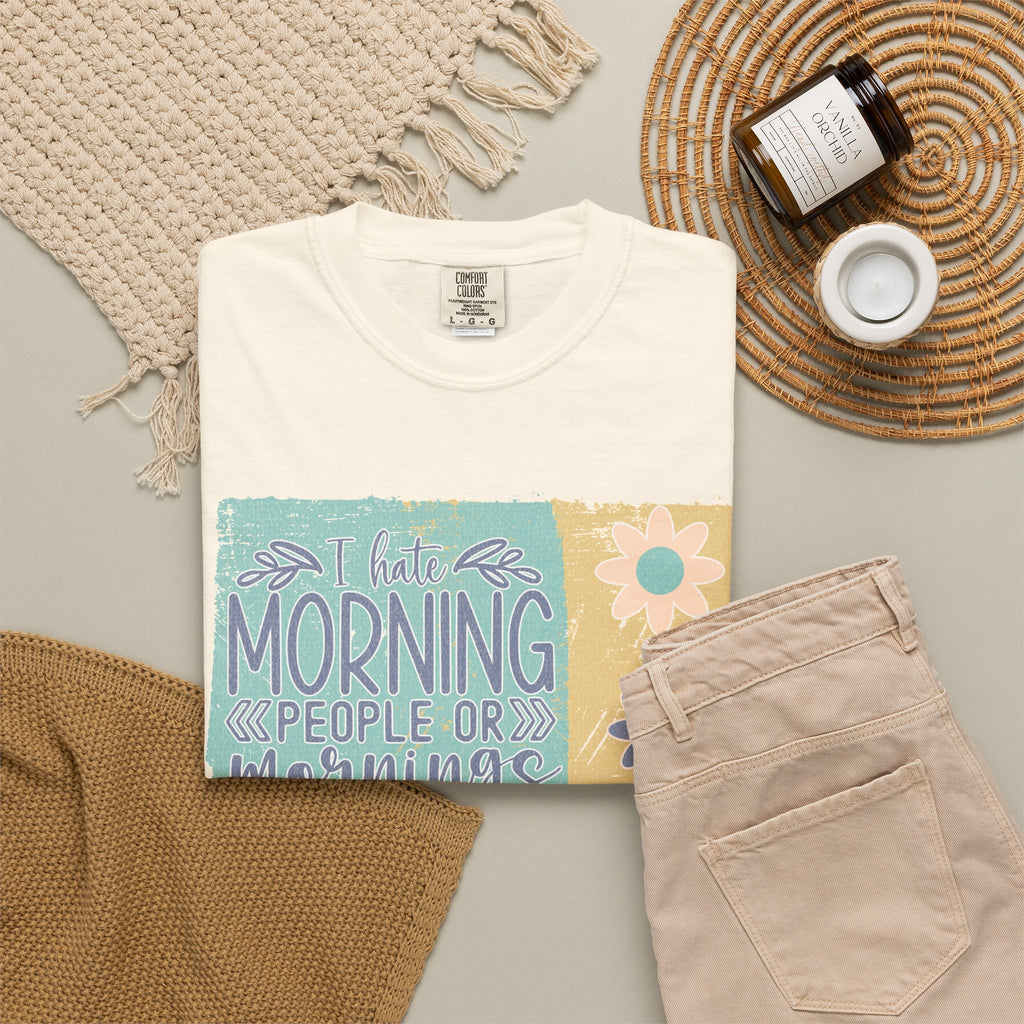 I Hate Morning People Textured Shirt
