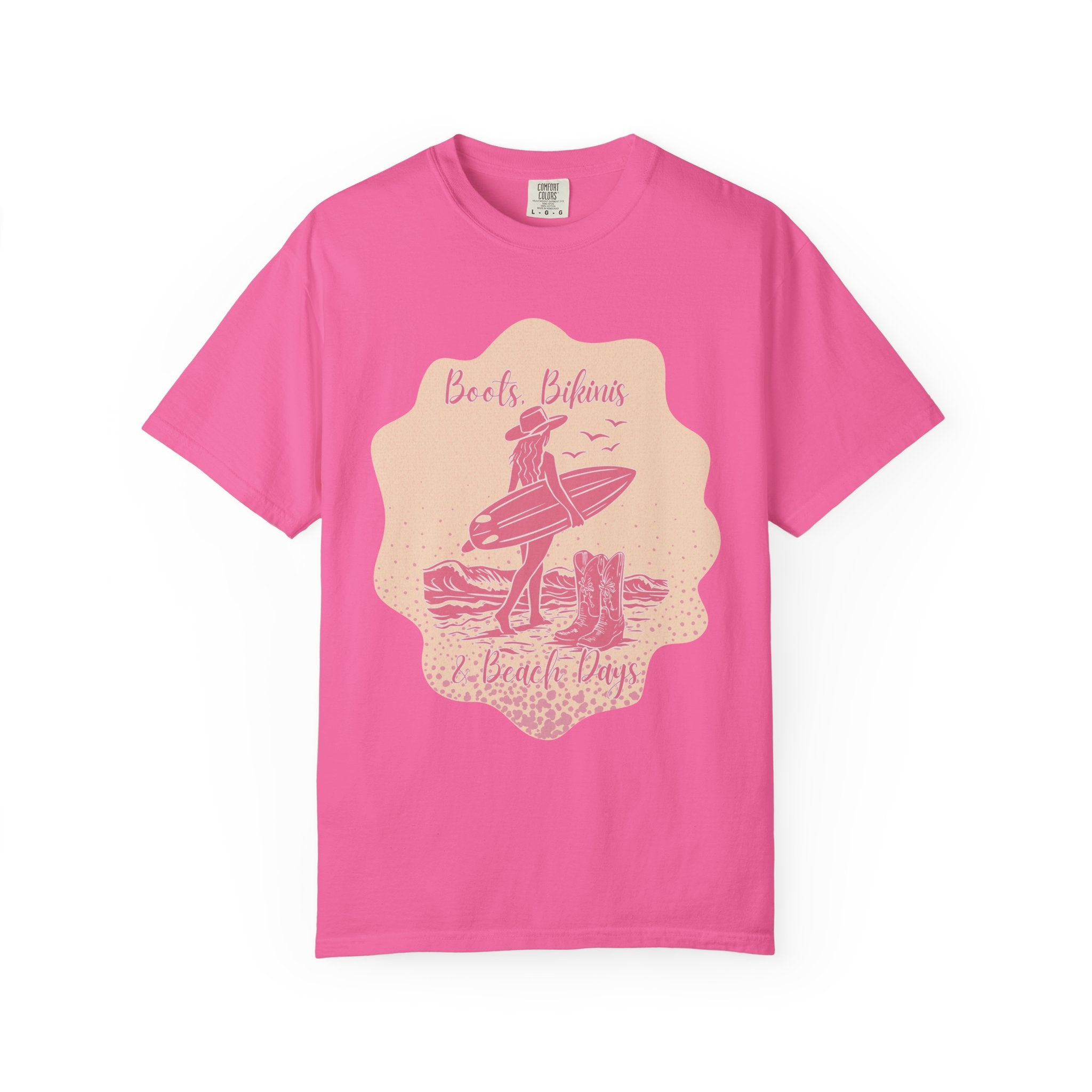 Textured Surf Beach Vintage T-Shirt — 'Beach Bums & Good Vibes' Retro Surf Graphic