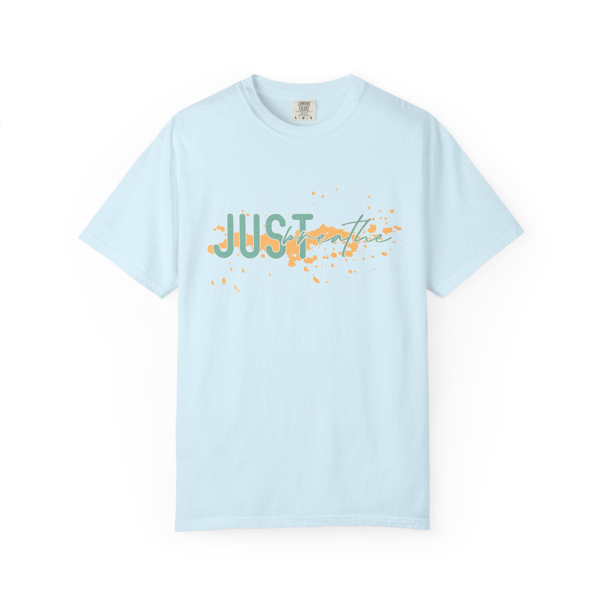 Just Breathe Textured T-Shirt — Relaxed Inspirational Graphic Tee