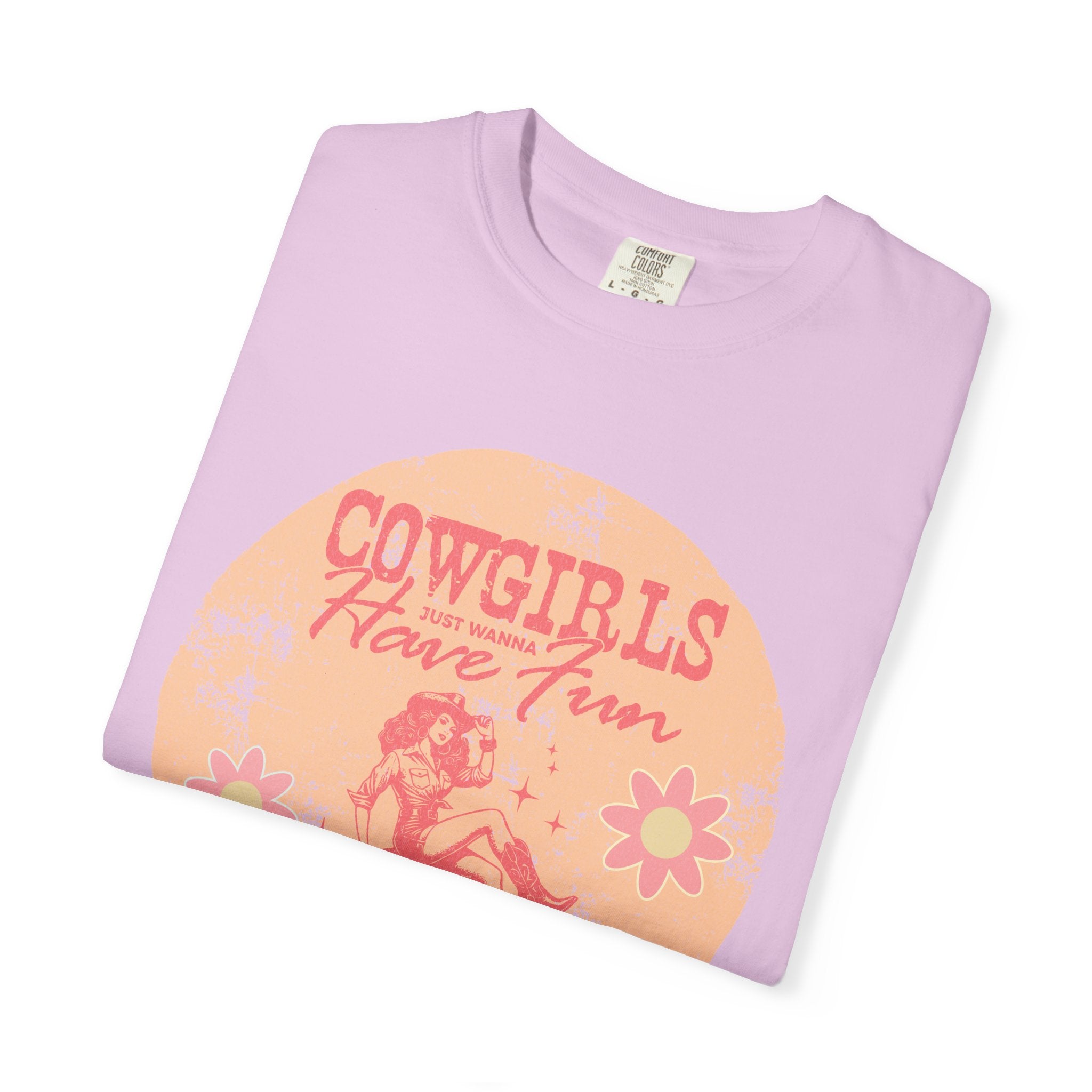 Cowgirls Just Wanna Have Fun Textured Retro Graphic T-Shirt