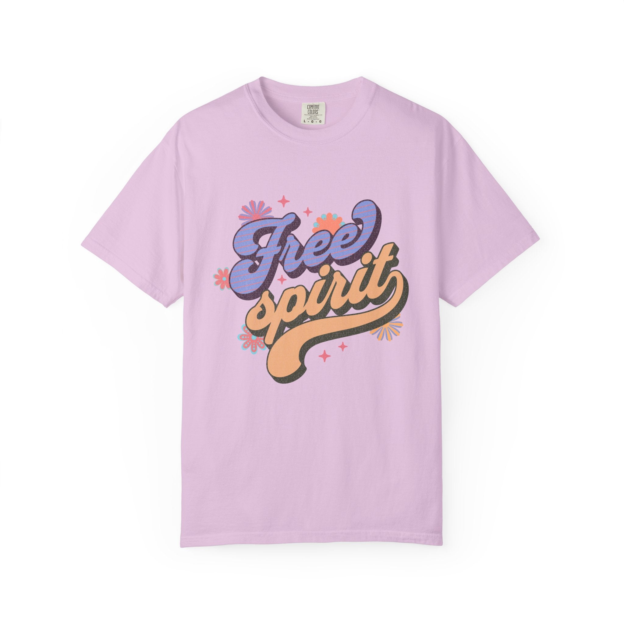 Textured Free Spirit T-Shirt — Retro Hand-Lettered Graphic Tee