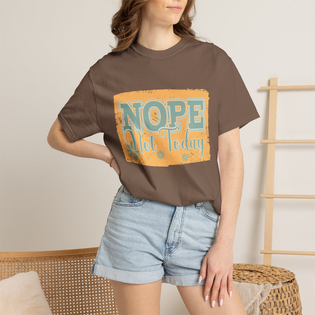 NOPE Not Today T-shirt | Textured Retro Beach Script Graphic