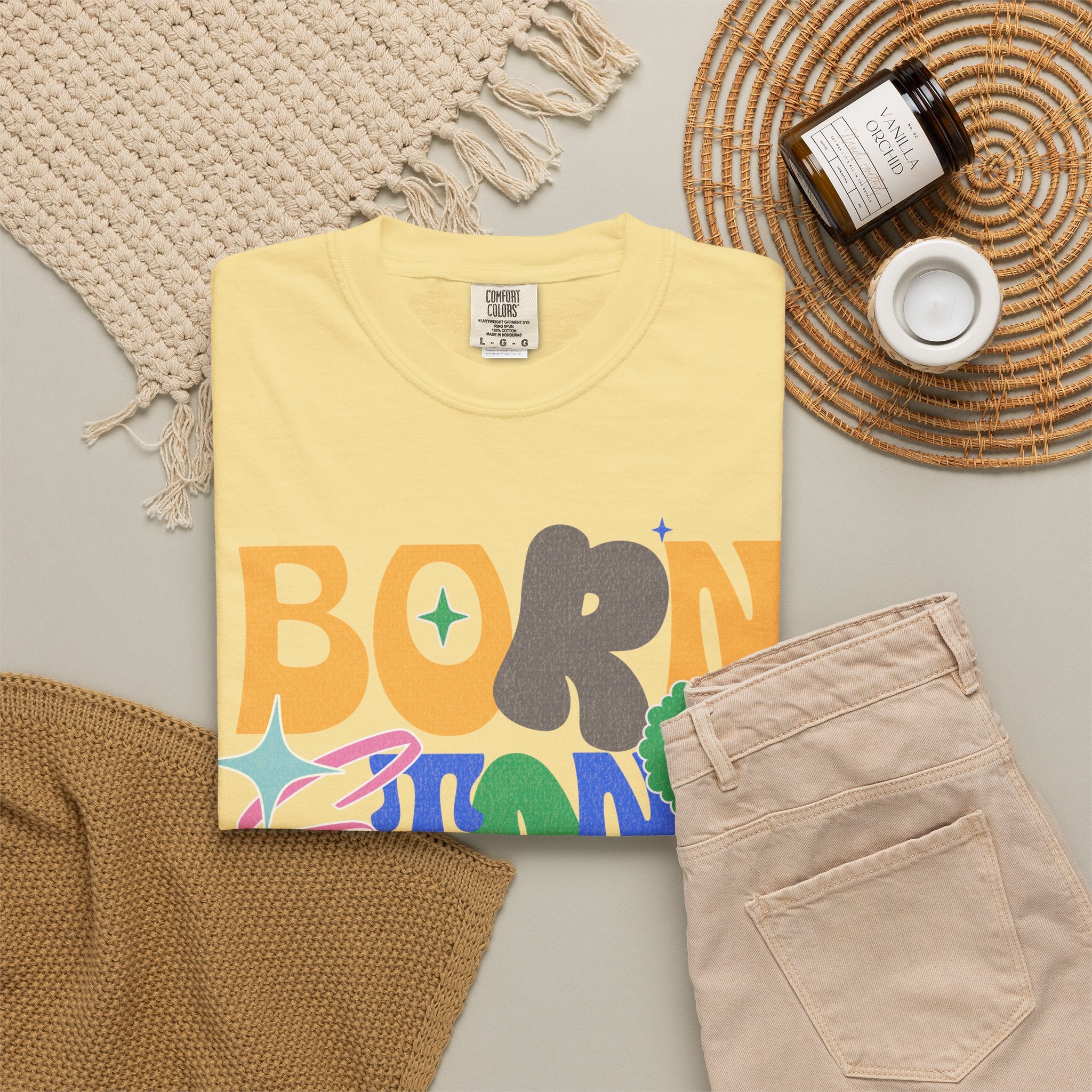 Born to Stand Out Graphic Textured T-Shirt