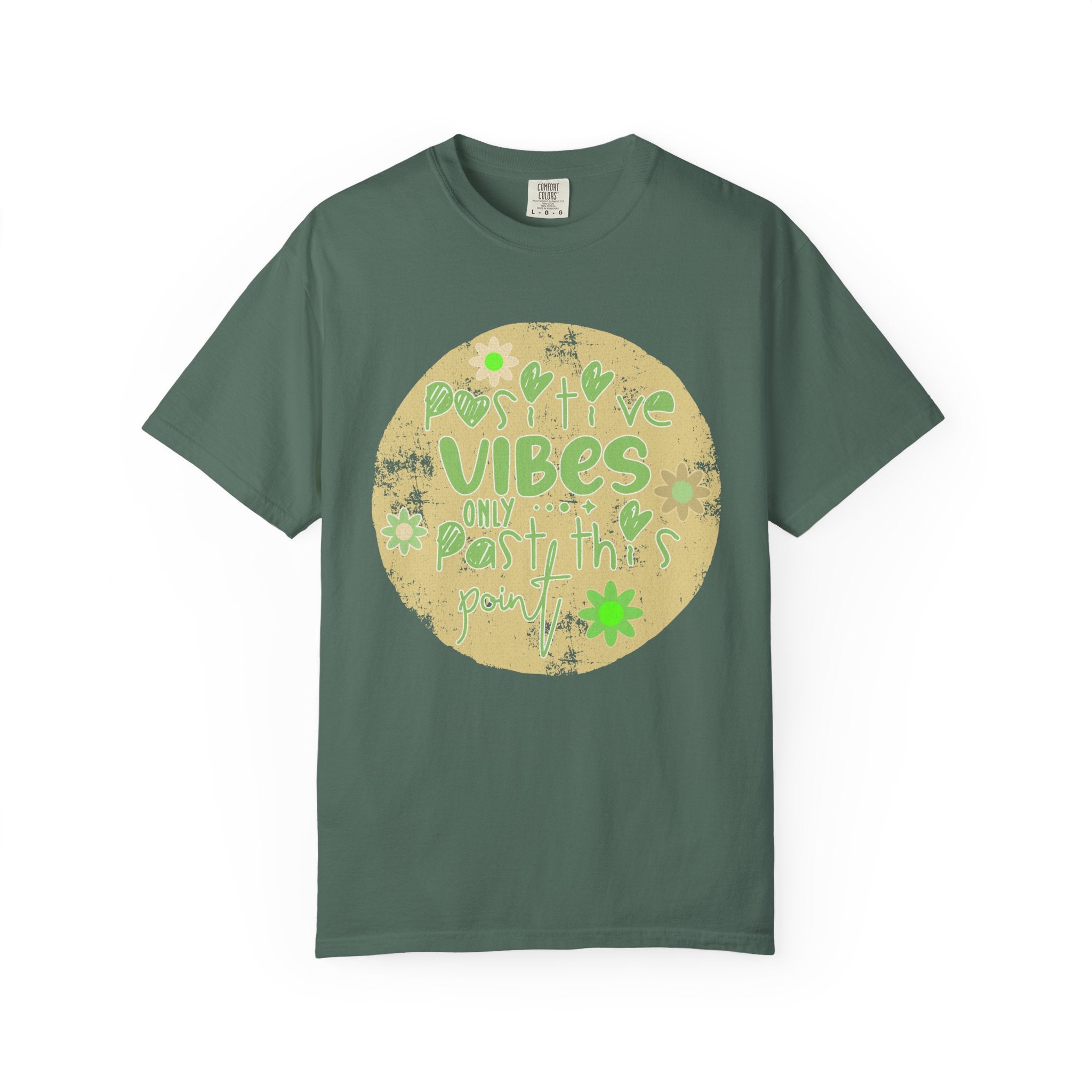 Textured Positive Vibes T-Shirt – "Positive Vibes Only" Retro Floral Graphic Tee