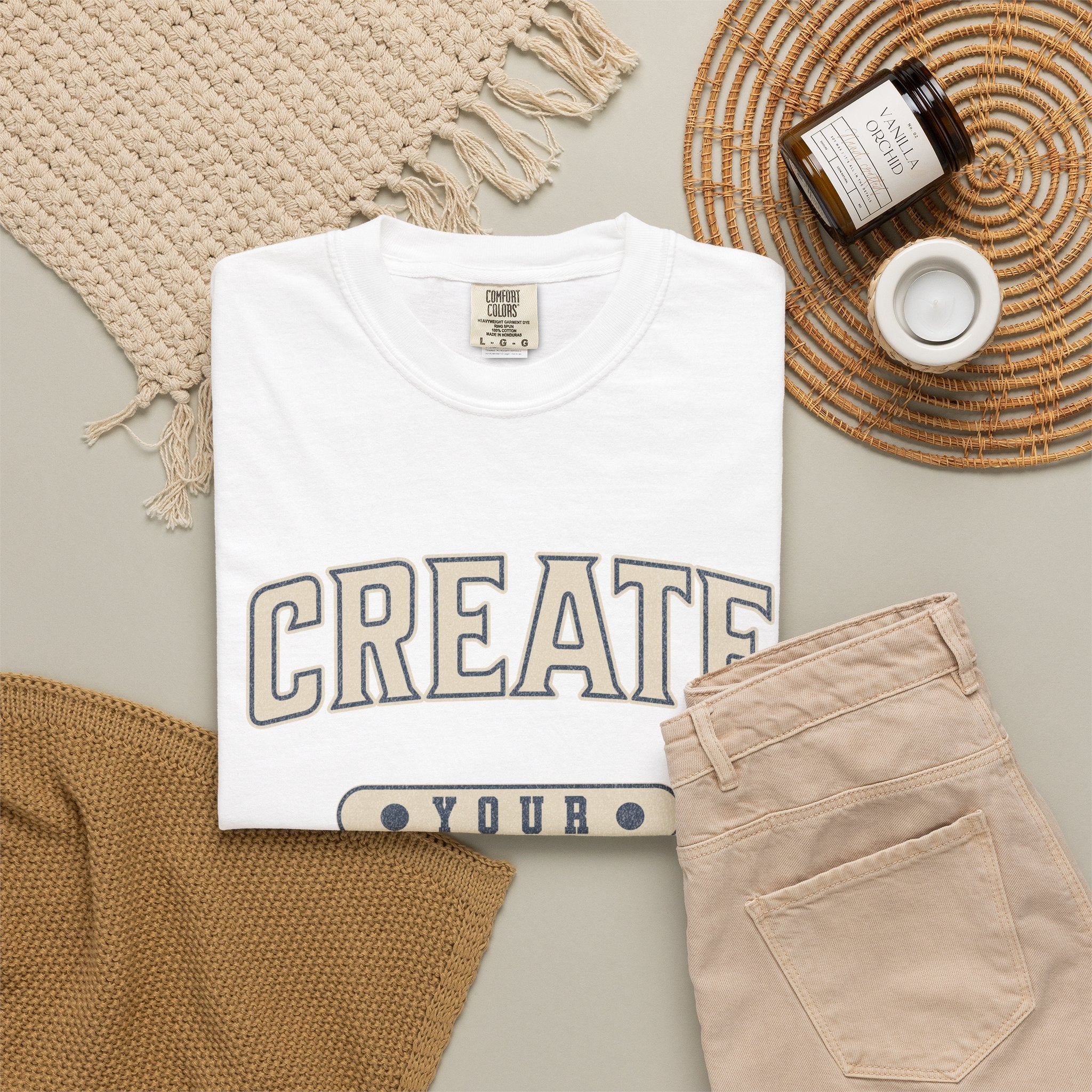 Textured Collegiate Create Your Sunshine Tee Unisex Garment-Dyed T-shirt