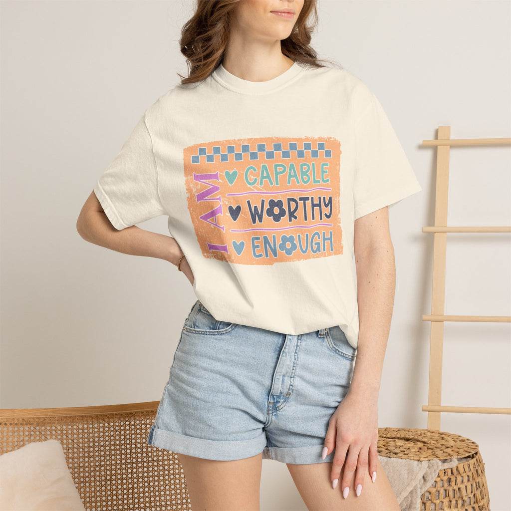 Textured I Am Capable Worthy Tee