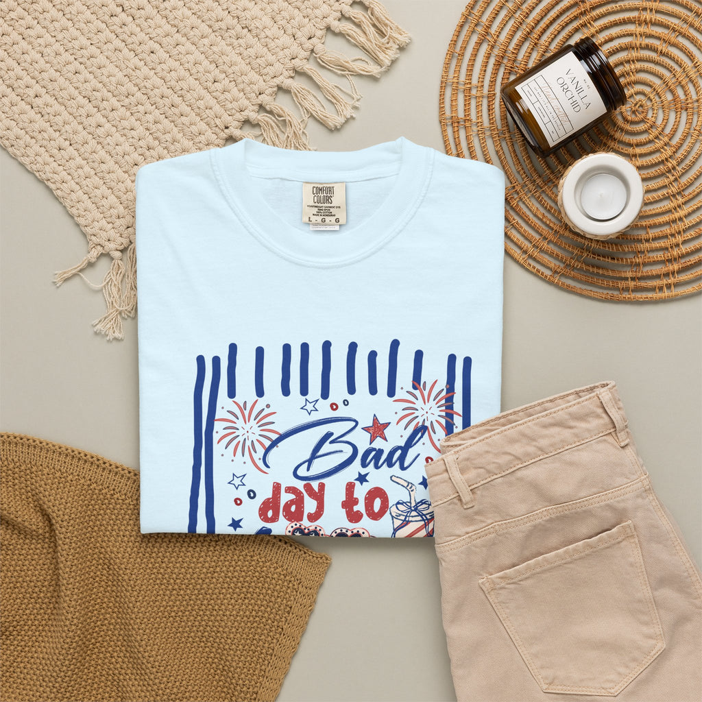 Hot Dog Patriotic Graphic T-Shirt — "Bad Day to Be a Hot Dog" 4th of July Tee
