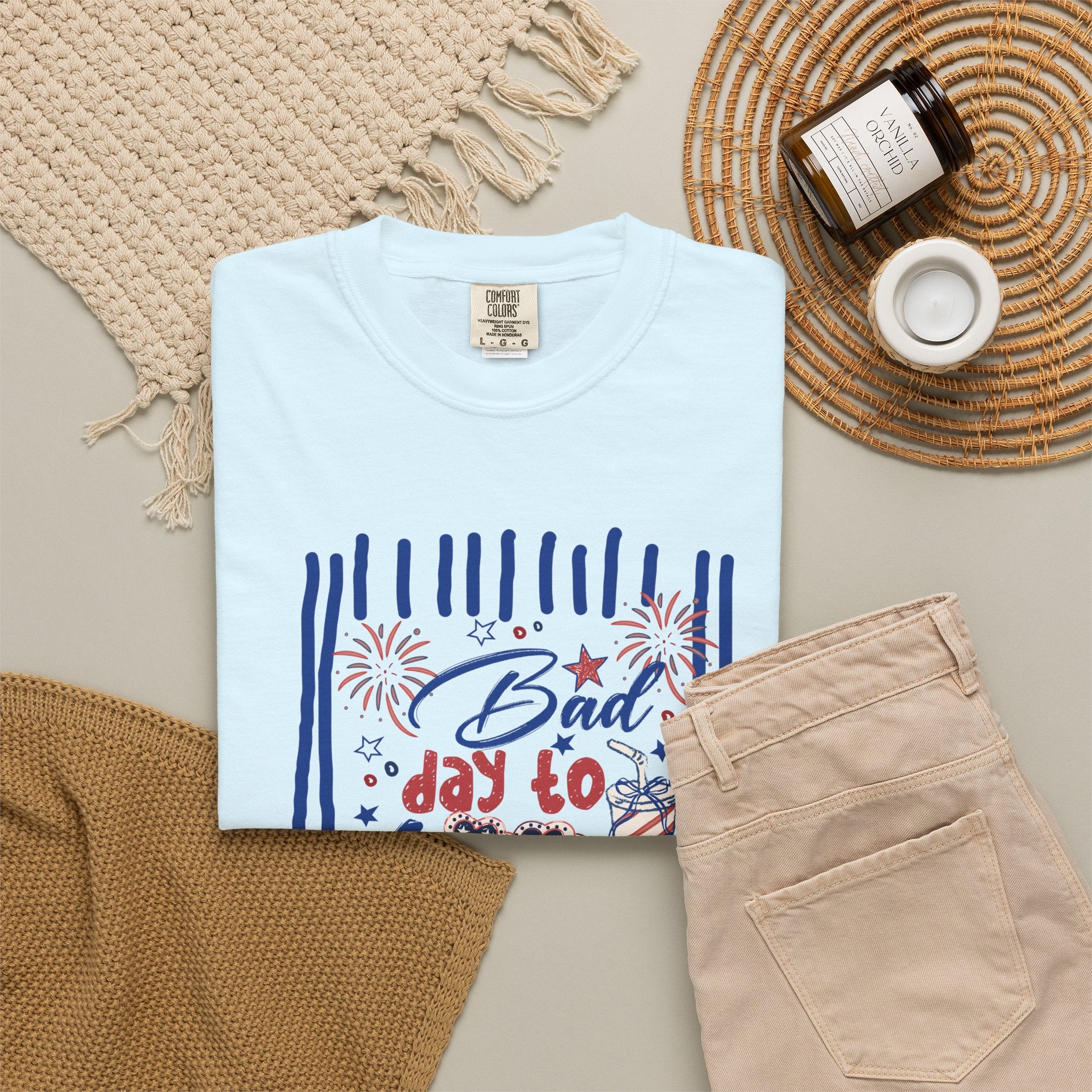 Hot Dog Patriotic Graphic T-Shirt — "Bad Day to Be a Hot Dog" 4th of July Tee