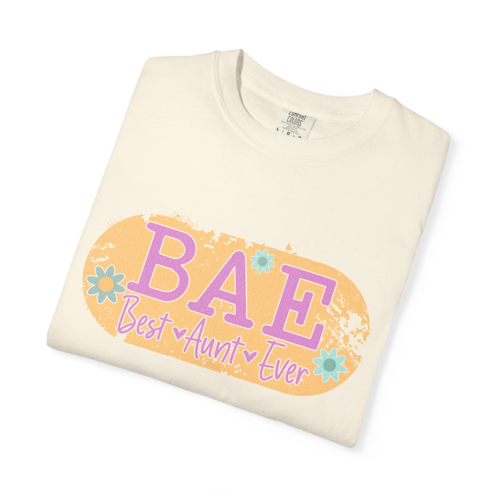 BAE Best Aunt Ever Textured T-Shirt — Floral Retro Graphic Tee for Cool Aunts