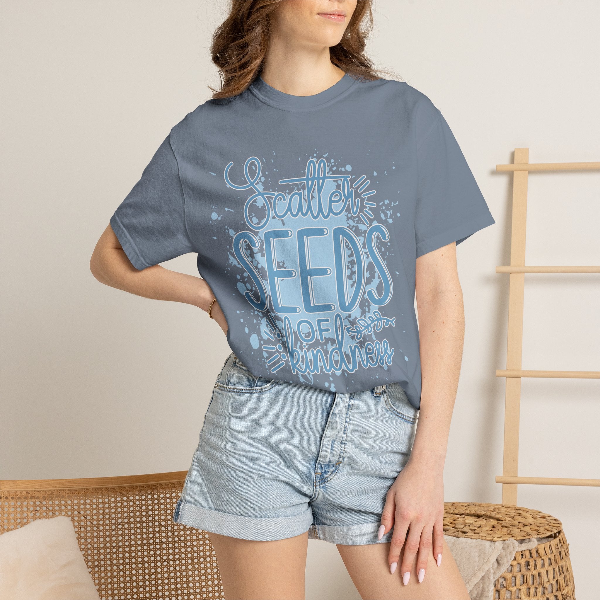 Texturerd T-Shirt • Scatter Seeds of Kindness Inspirational Graphic Tee