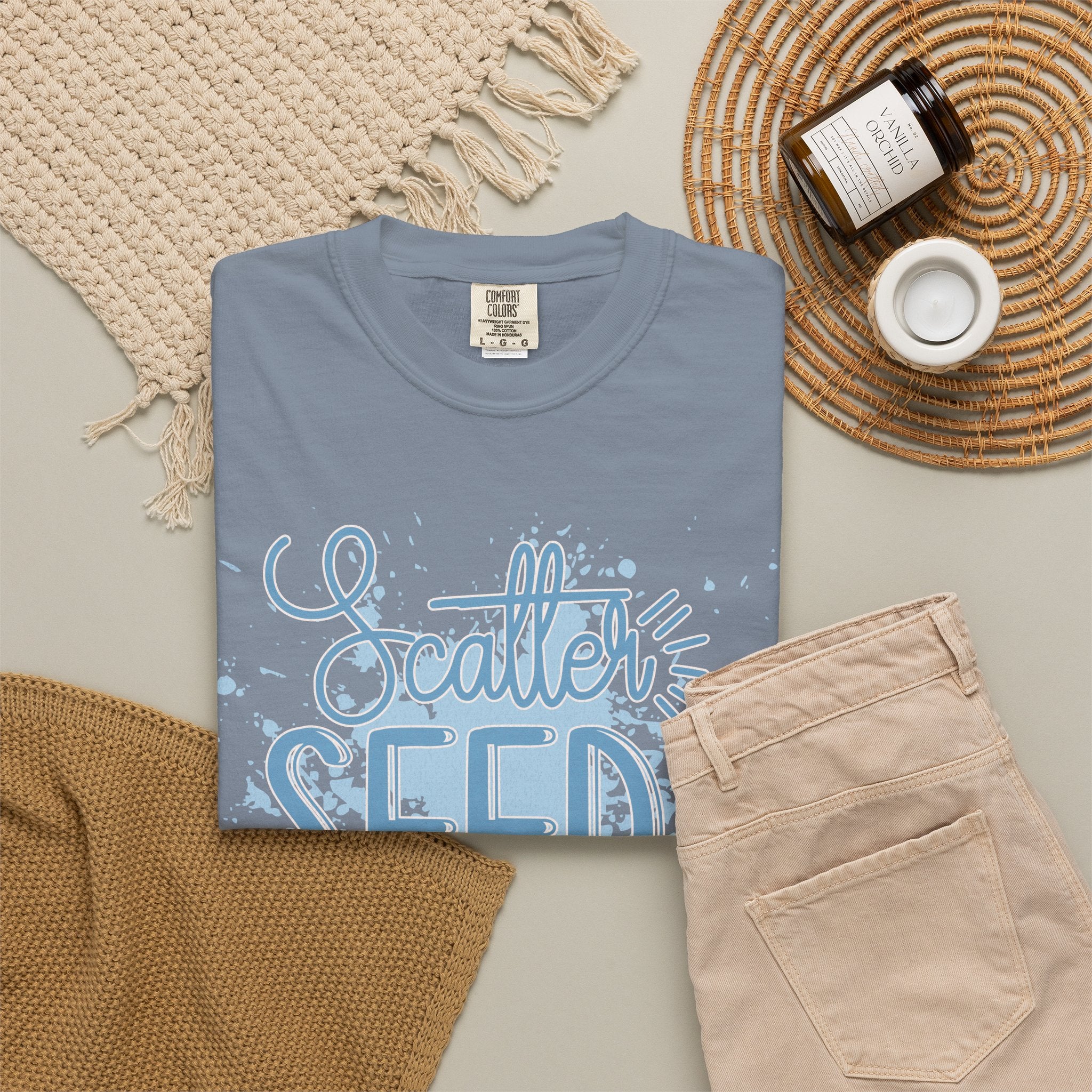 Texturerd T-Shirt • Scatter Seeds of Kindness Inspirational Graphic Tee
