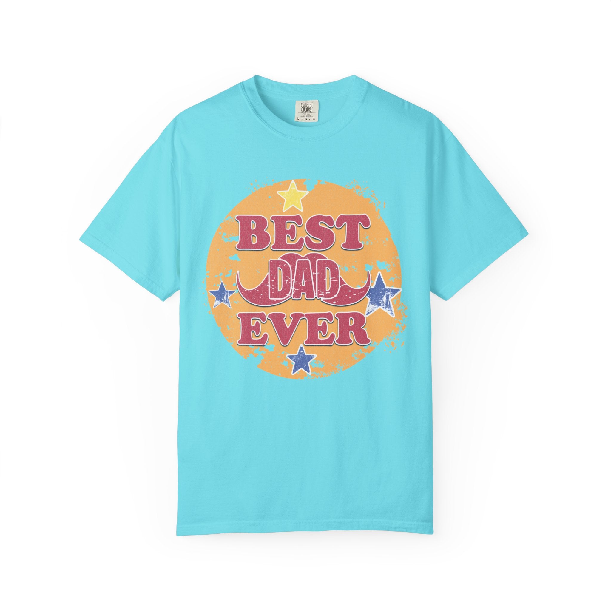 Best Dad Ever Textured T-Shirt — Retro Stars Father's Day Tee