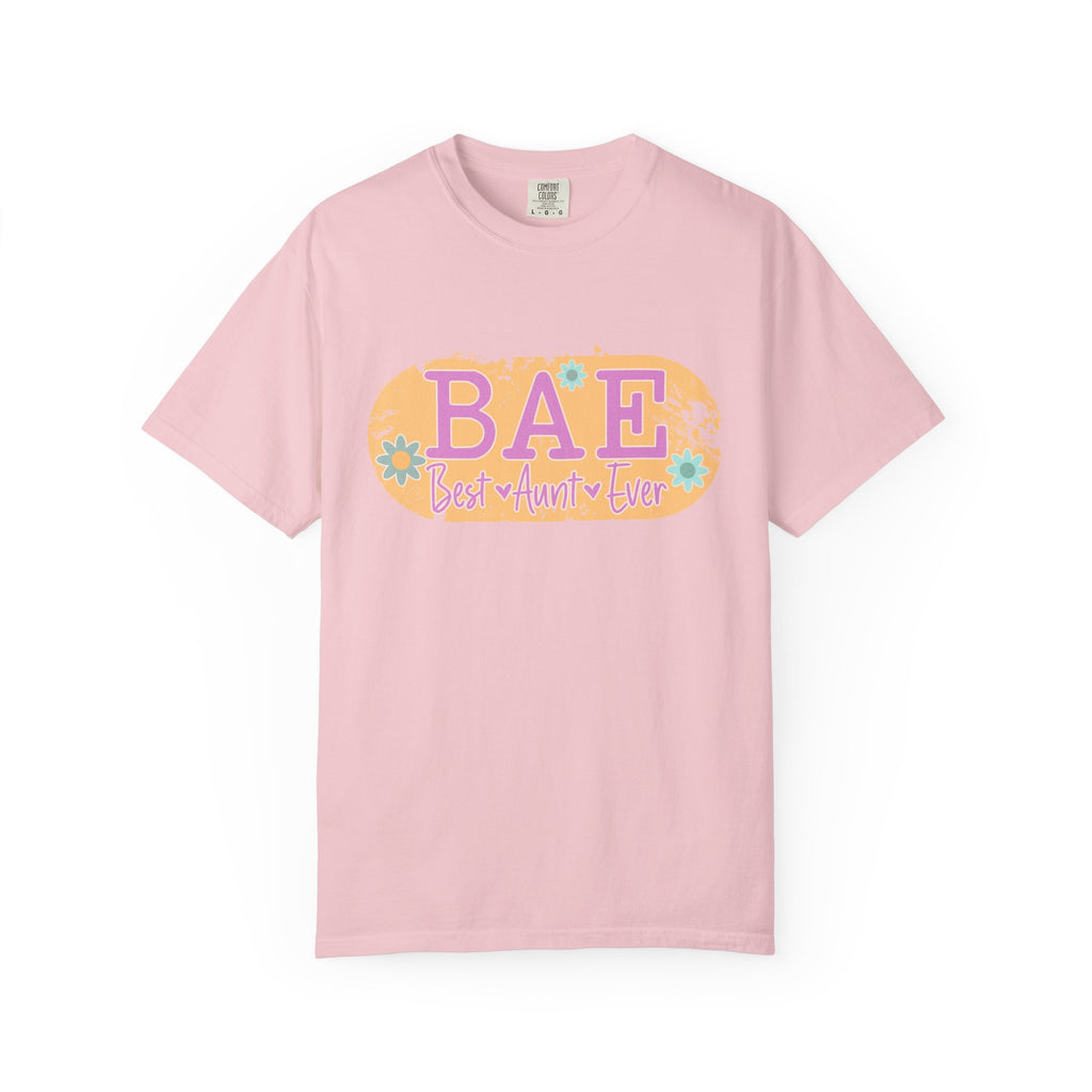 BAE Best Aunt Ever Textured T-Shirt — Floral Retro Graphic Tee for Cool Aunts
