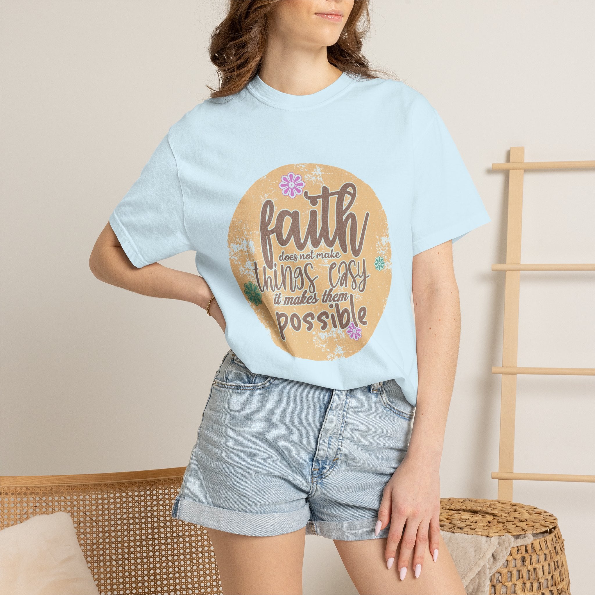 Faith Makes Things Possible T-shirt | Textured Inspirational Typography