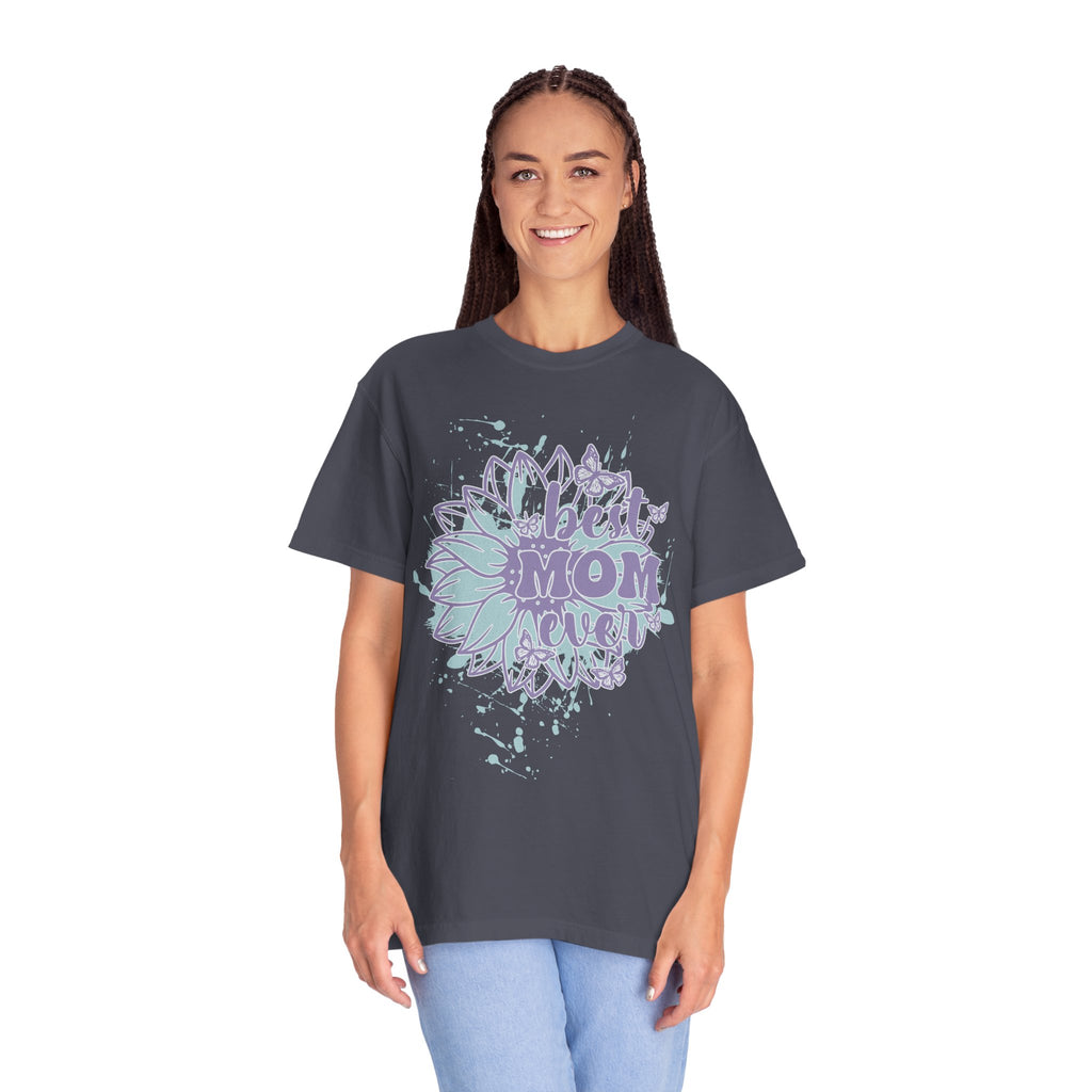 Mom Squad TexturedT-Shirt – 'Best Mom Ever' Floral Graphic Tee