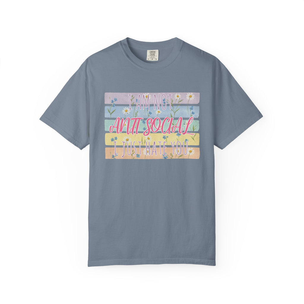 Anti Social Floral Striped Textured T-Shirt