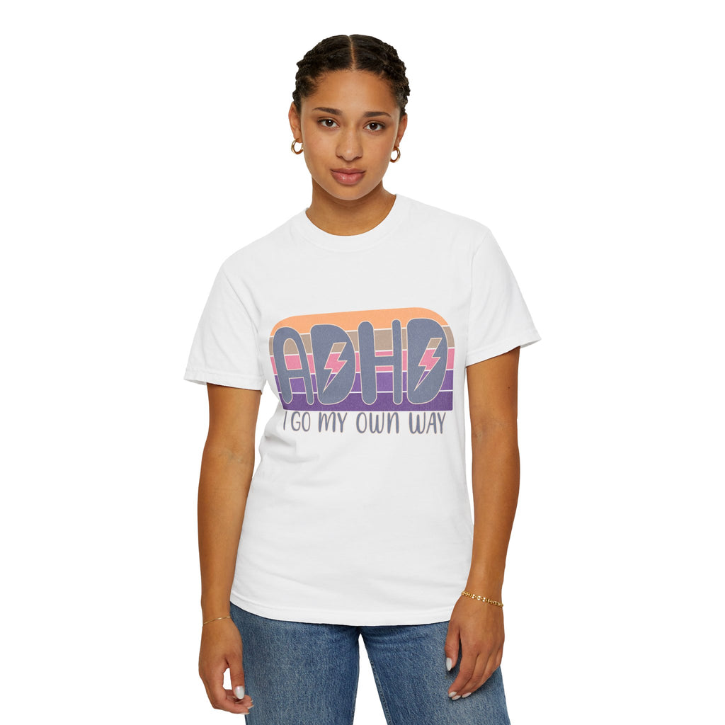 ADHD I Go My Own Way Tee — Retro Lightning Graphic T-Shirt
