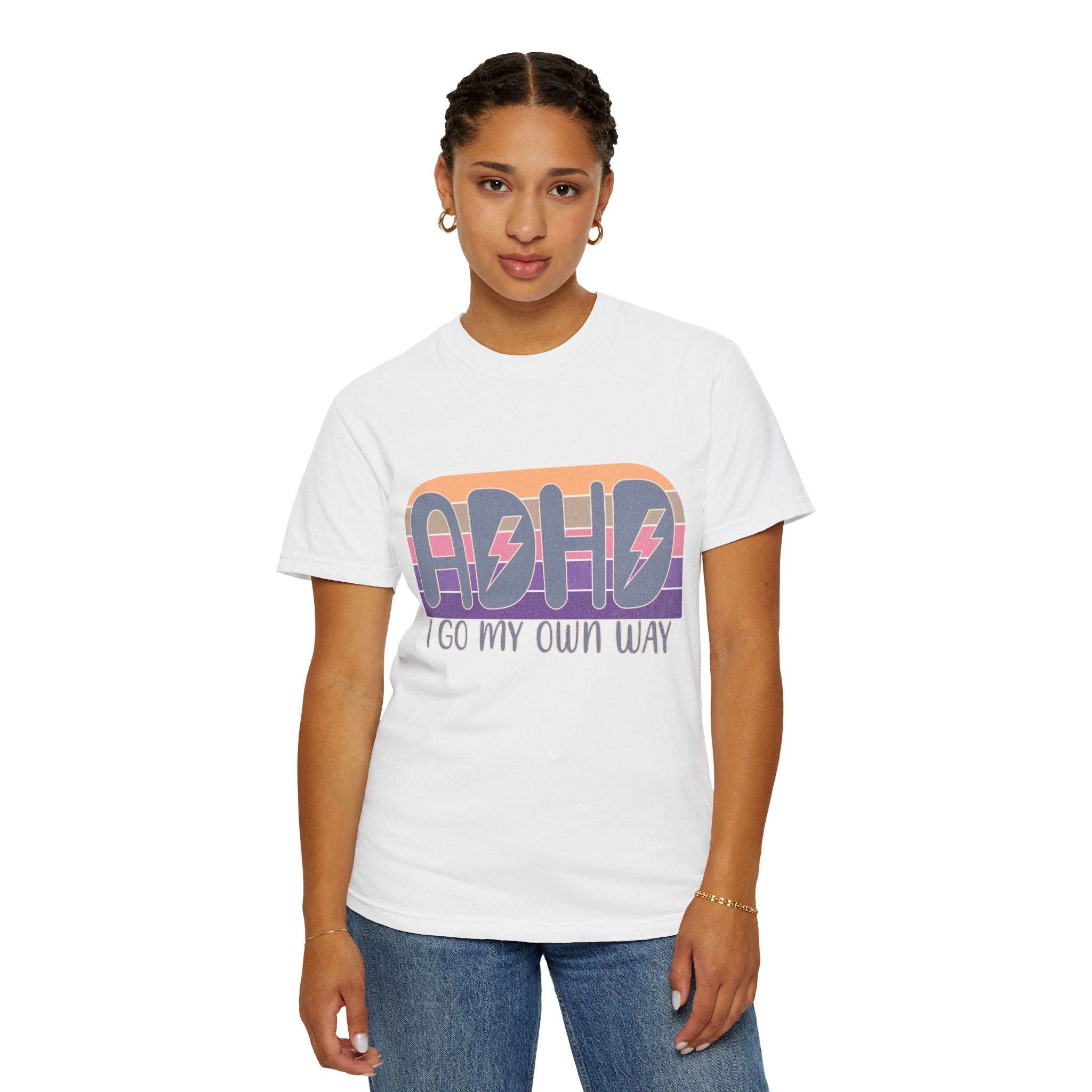 ADHD I Go My Own Way Tee — Retro Lightning Graphic T-Shirt