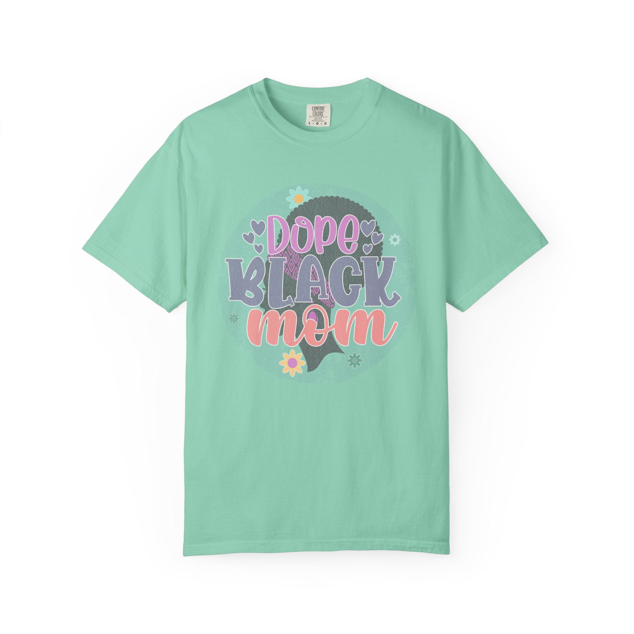 Dope Black Mom Textured T-Shirt — Retro Floral Pride Tee for Black Mothers