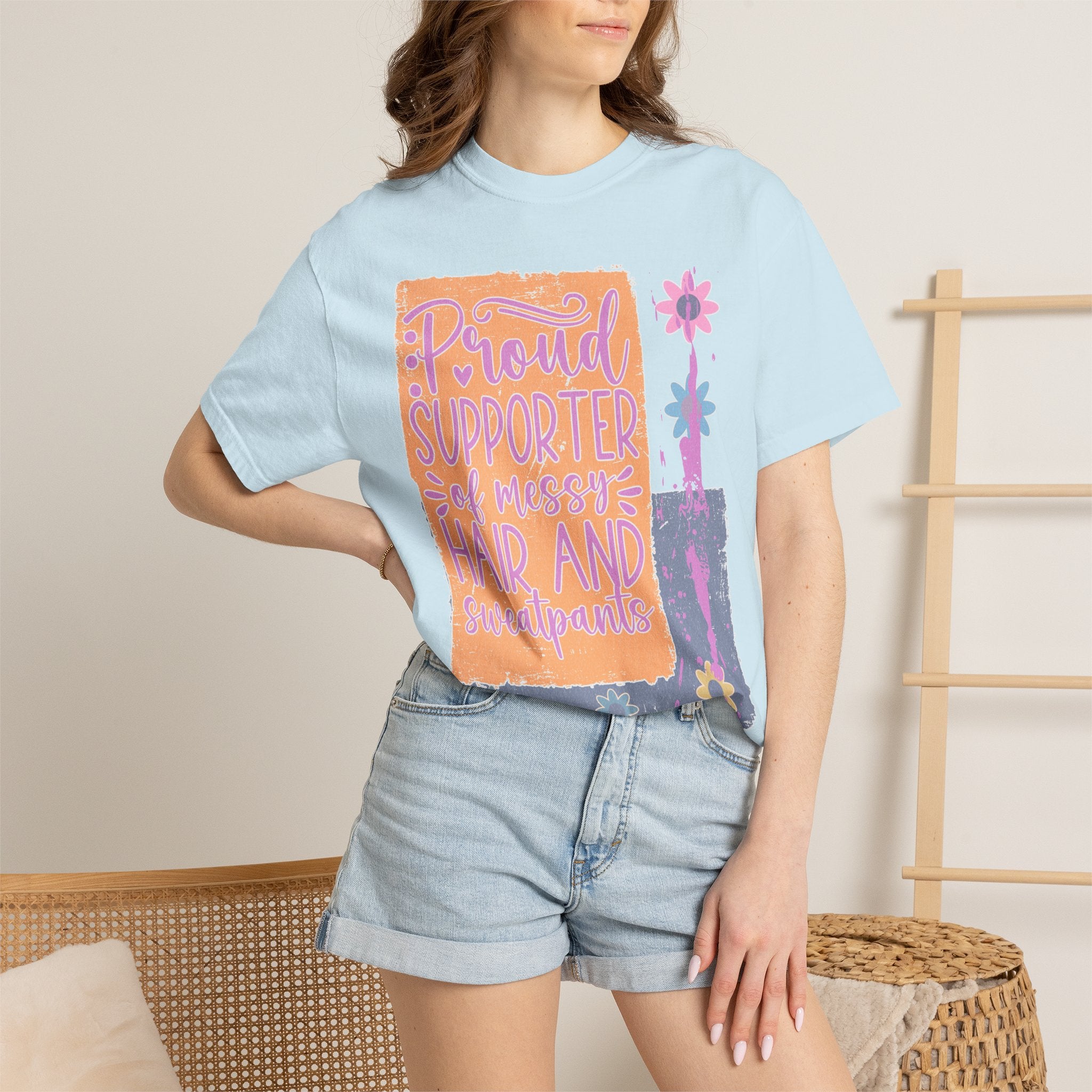 Proud Supporter of Messy Hair & Sweatpants Textured T-Shirt
