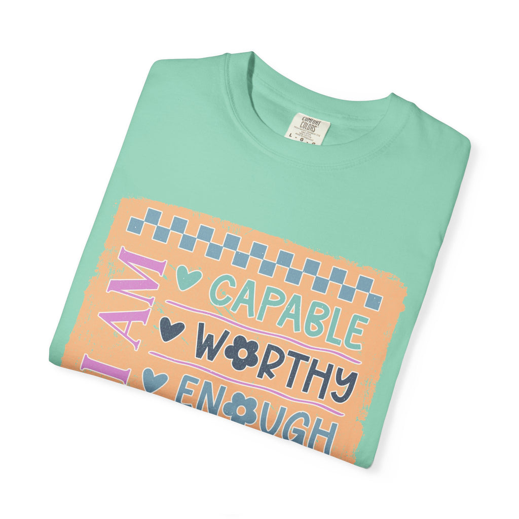 Textured I Am Capable Worthy Tee