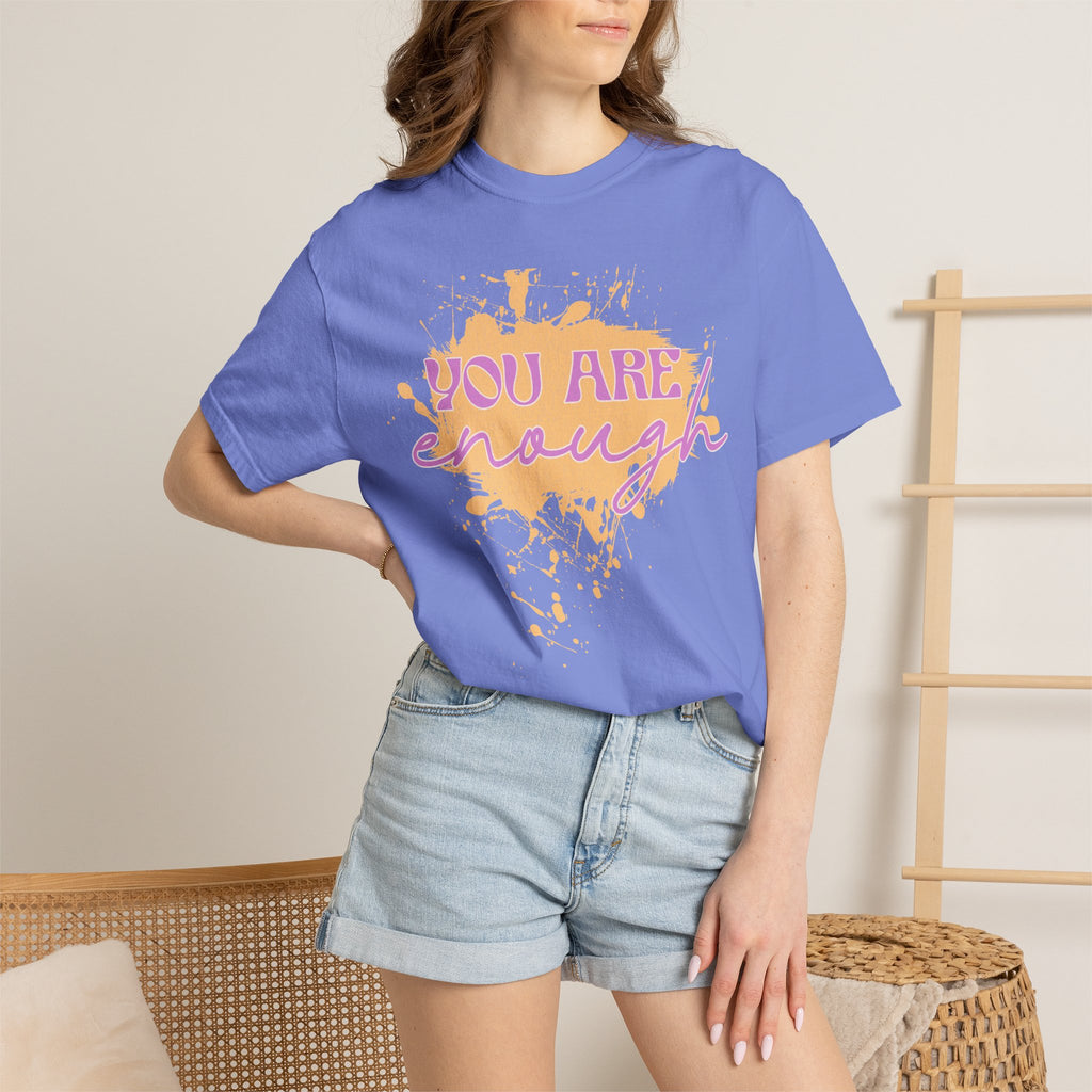 You Are Enough Textured T‑Shirt — Inspirational Positive Message Tee