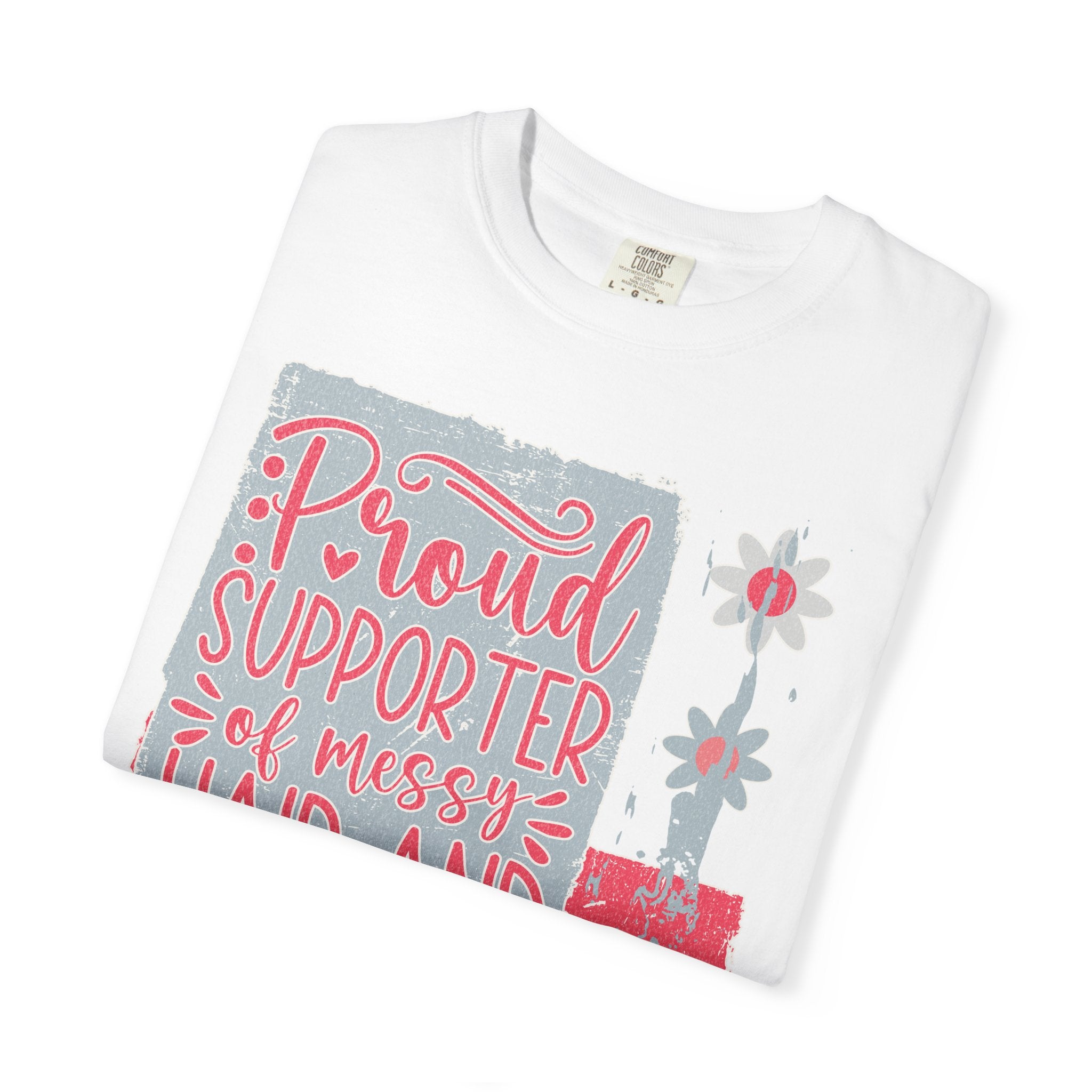 Supporter of Messy Hair & Sweatpants Textured T-Shirt