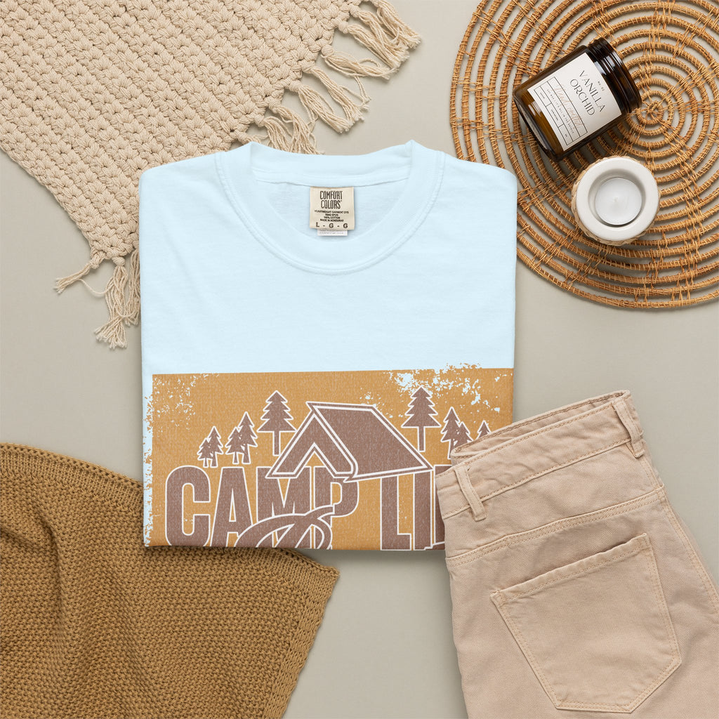 Textured Camp Life Is Best T-Shirt — Vintage Camping Graphic Tee