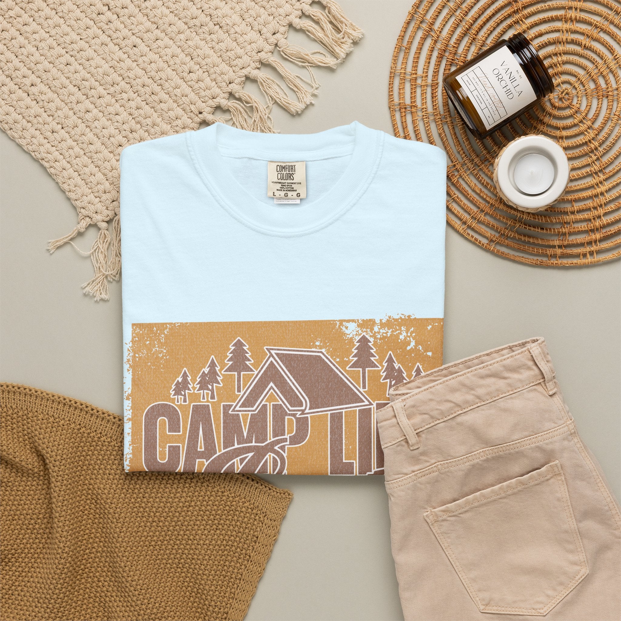 Textured Camp Life Is Best T-Shirt — Vintage Camping Graphic Tee