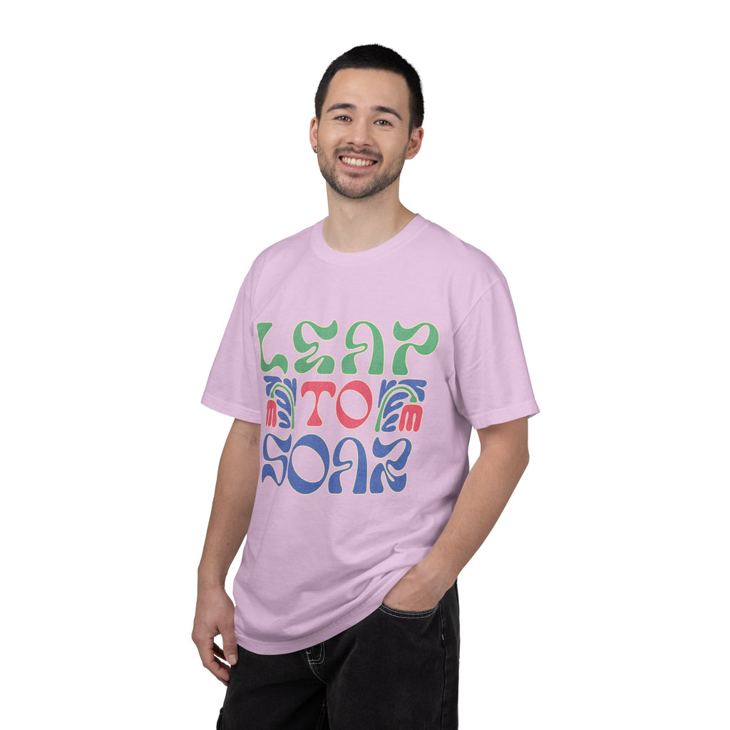 Leap To Soar T-shirt |Textured Retro Psychedelic Typography