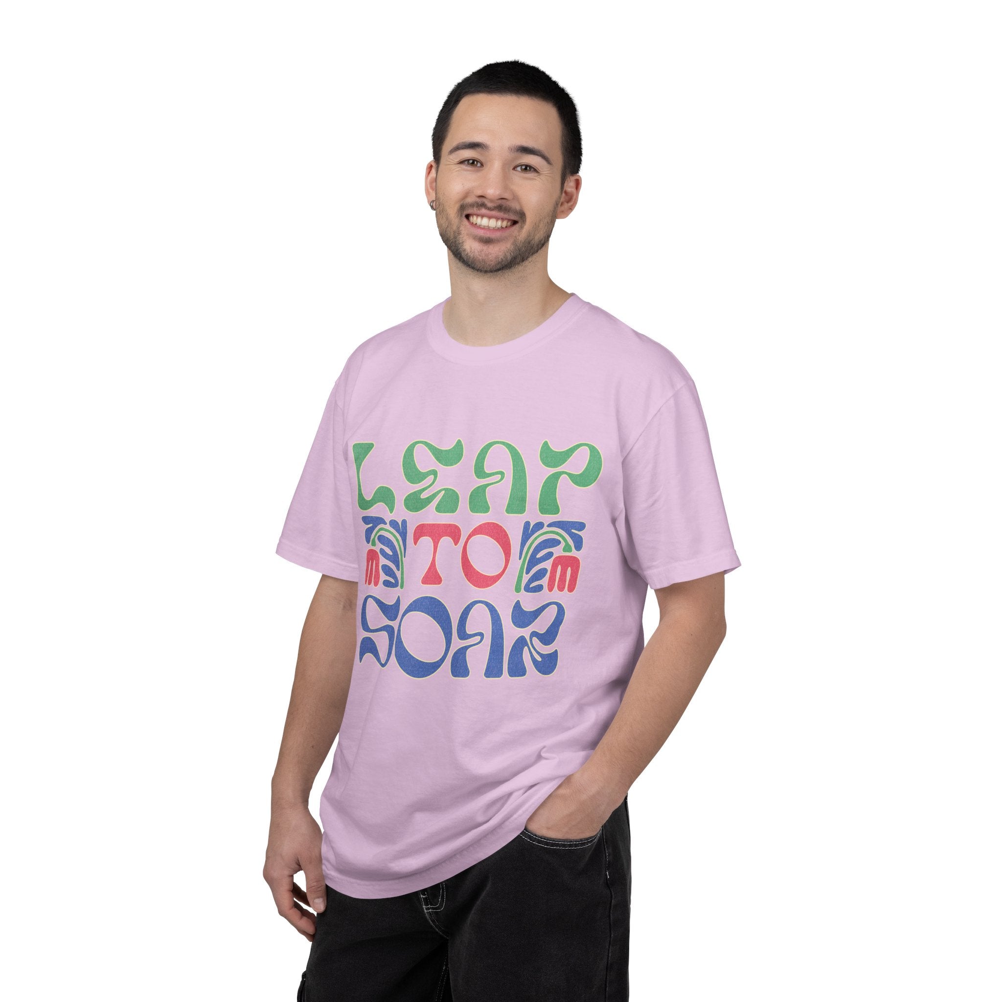 Leap To Soar T-shirt |Textured Retro Psychedelic Typography