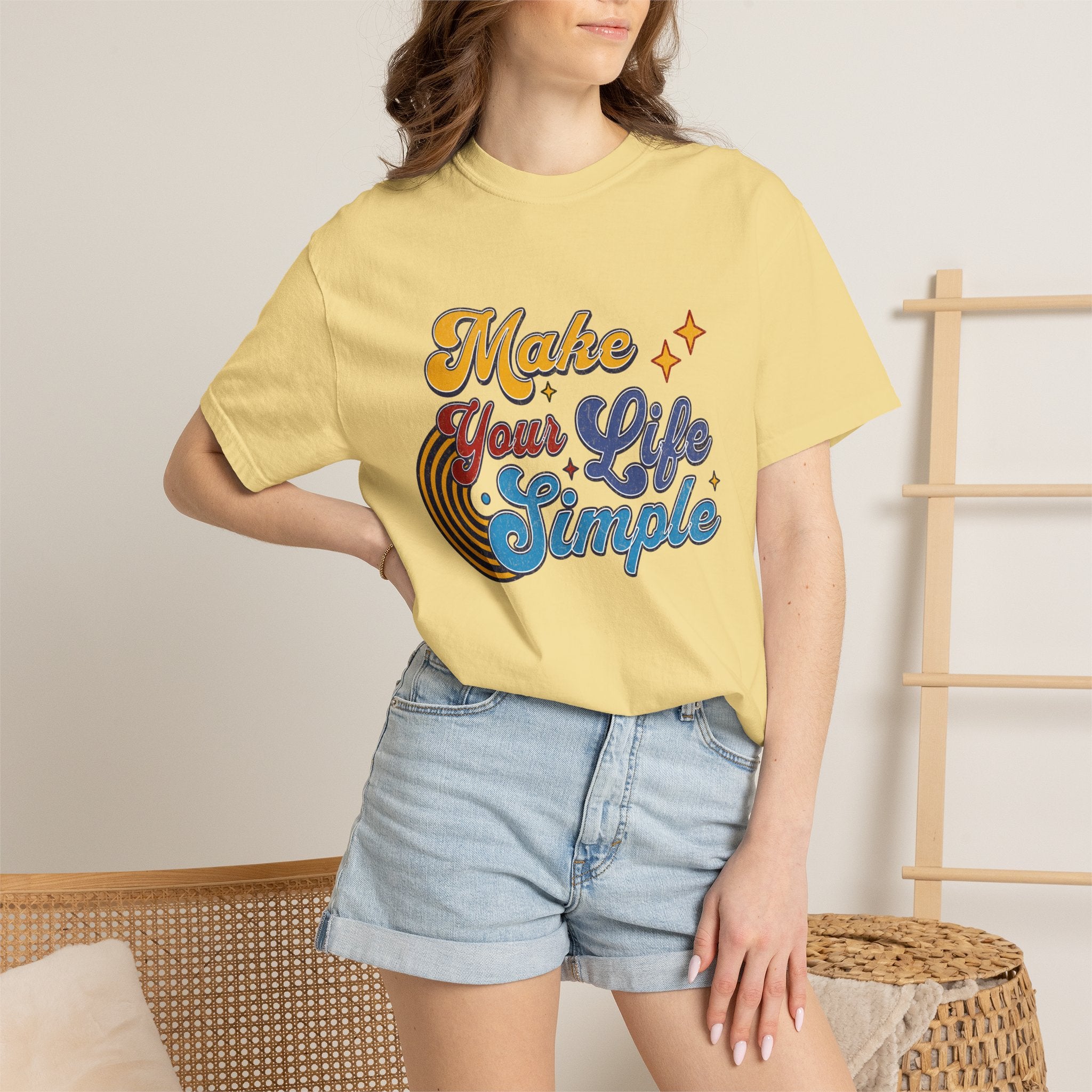 Textured Make Your Life Simple Retro T-Shirt
