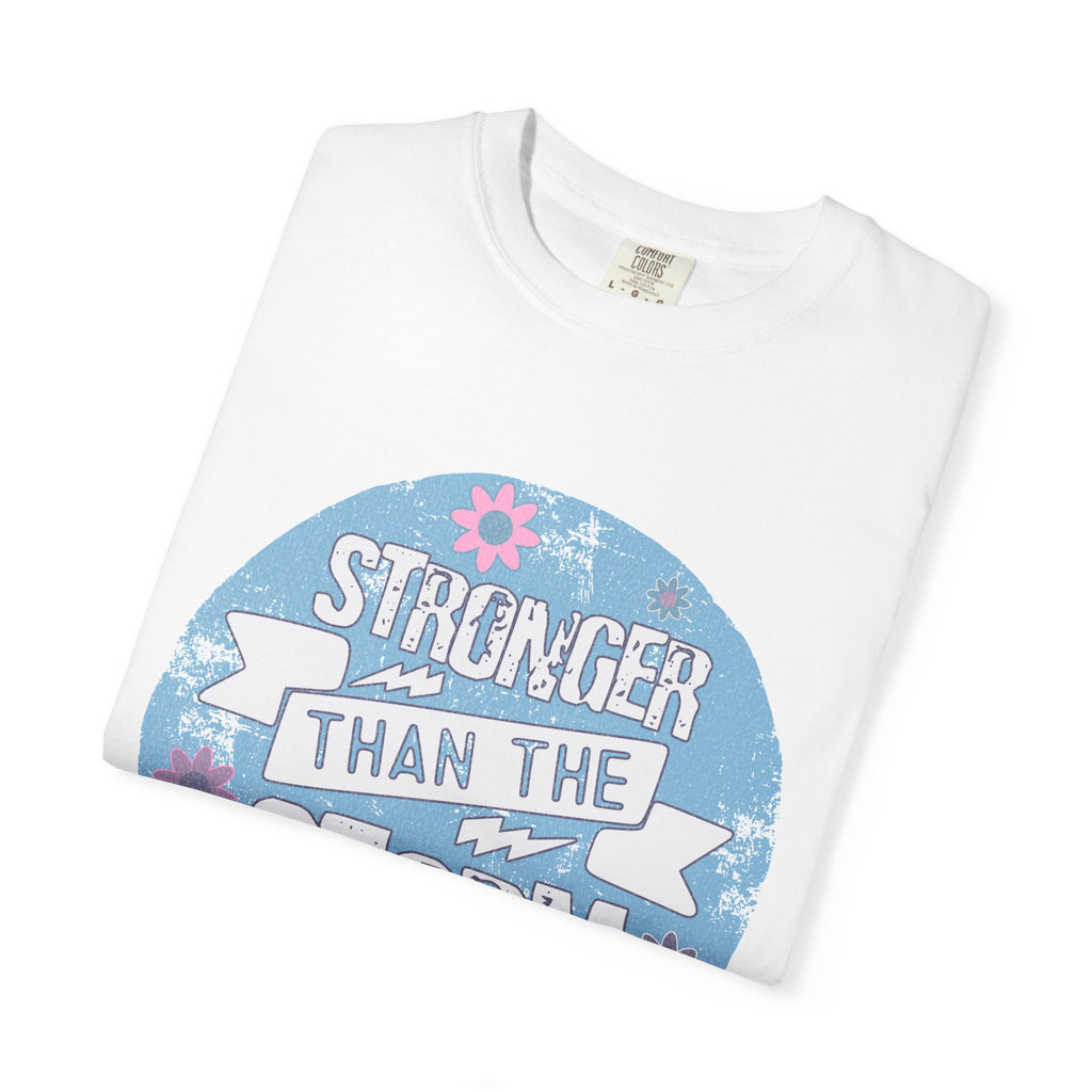 Textured  Stronger Than The Storm T-Shirt — Inspirational Resilience Graphic Tee