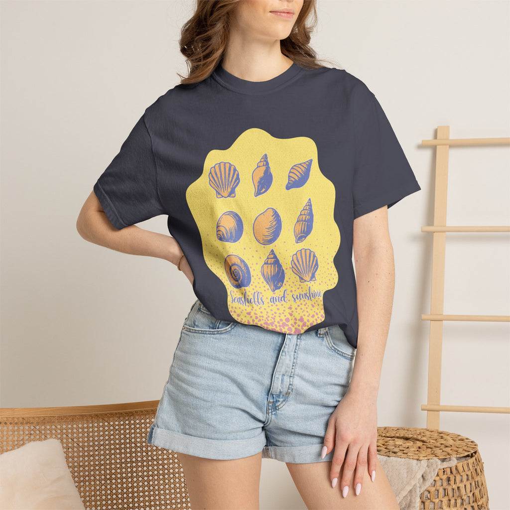Vintage Seashells And Sunshine Textured T-Shirt