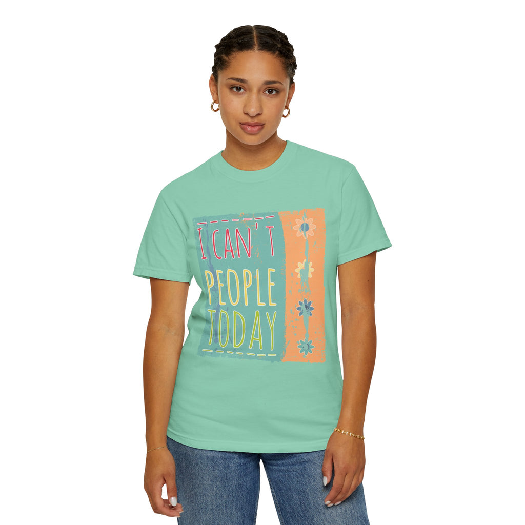 Textured I Can't People Today T-Shirt — Funny Introvert Graphic Tee