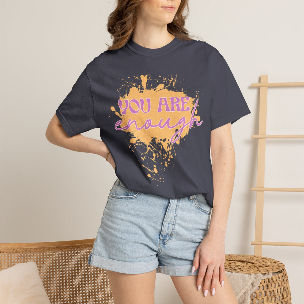You Are Enough Textured T‑Shirt — Inspirational Positive Message Tee