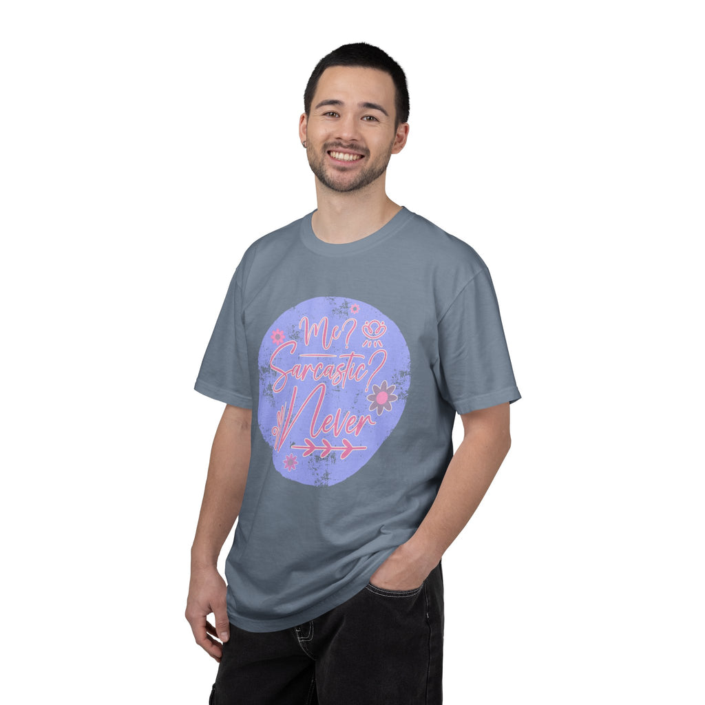 Me Sarcastic Textured Floral T‑Shirt — Retro Pastel Circle Graphic Tee