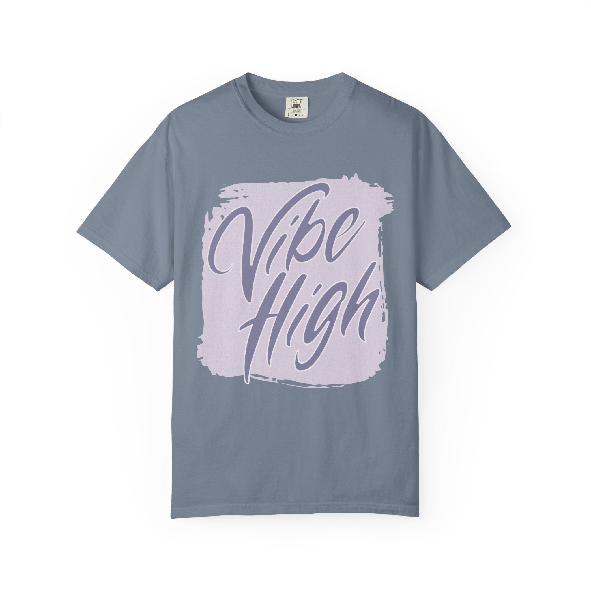 Vibe High Textured T-Shirt — Retro Brush Script Graphic Tee