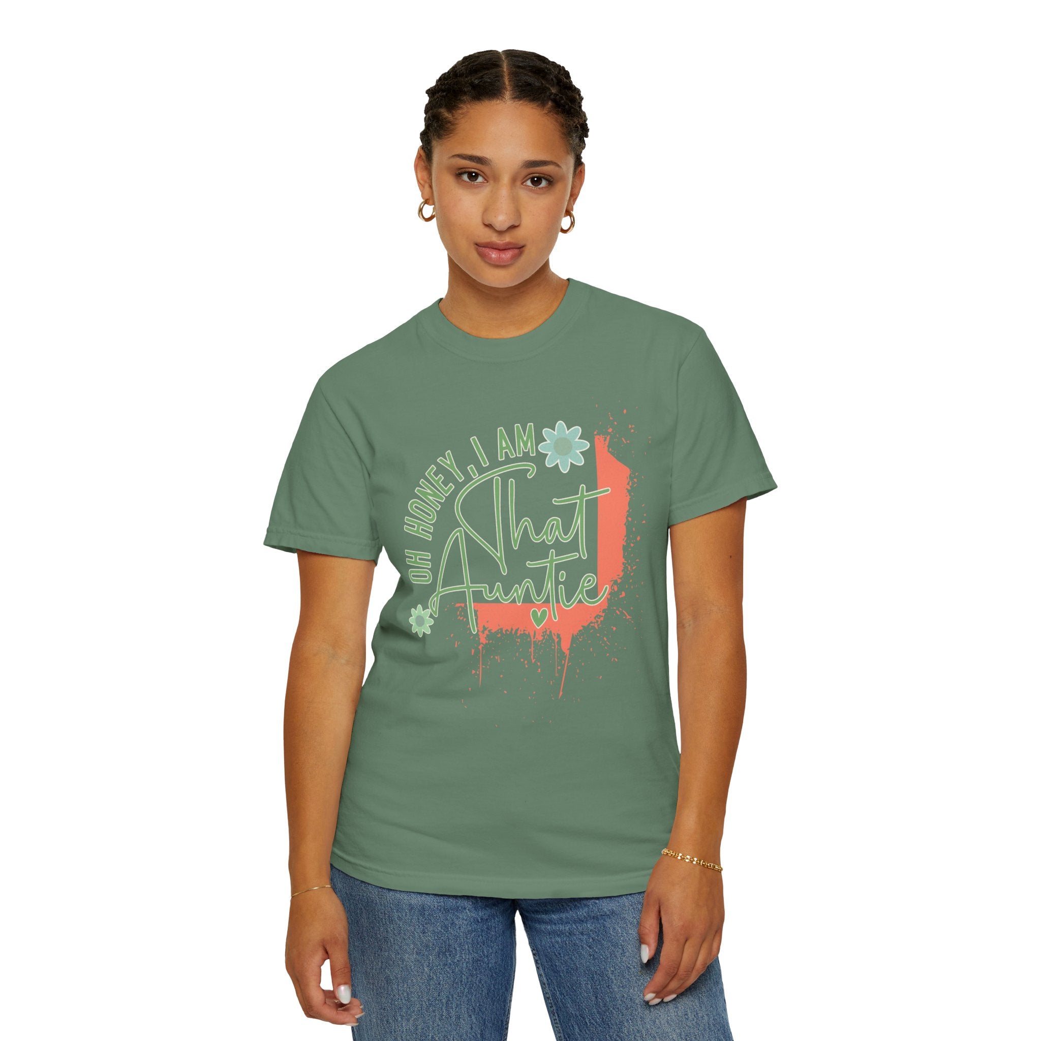 That Auntie Textured T-Shirt — "Oh Honey, I Am That Auntie" Graphic Tee