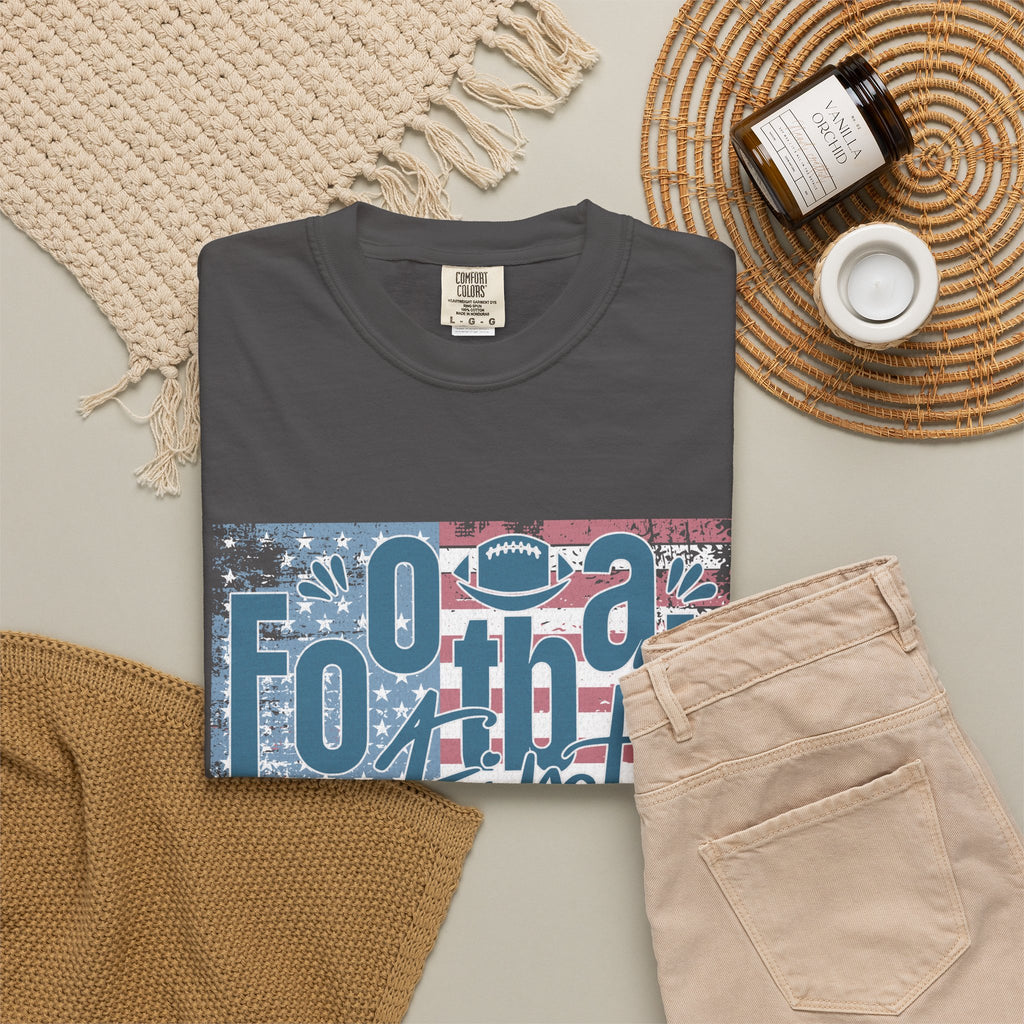 Textured Retro Americana Football First Tee