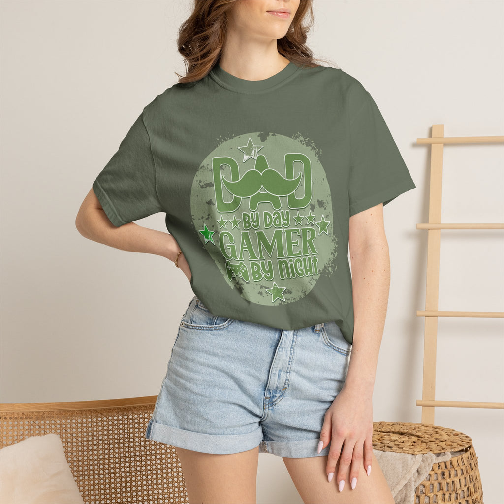 Dad By Day Gamer By Night Textured T-Shirt