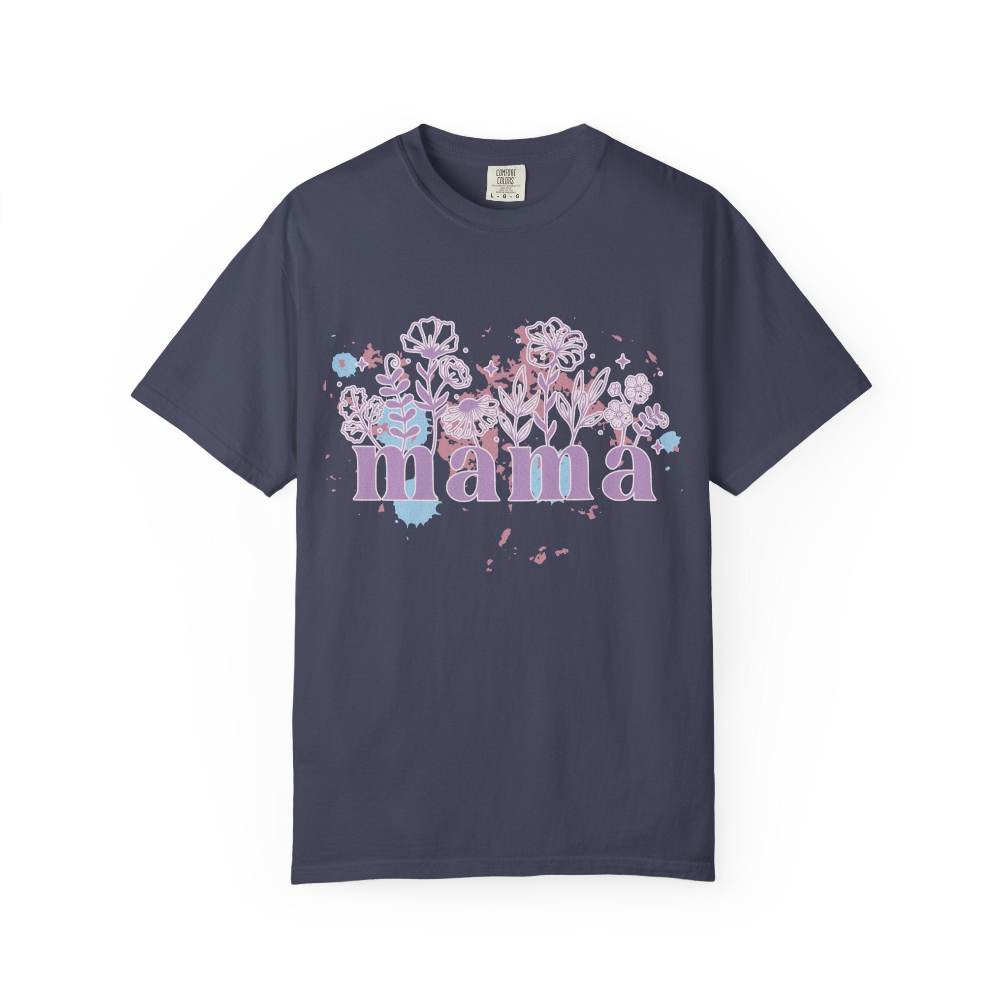 Mama Floral Splash Textured Tee — Pastel Garden Mother's Day T-Shirt