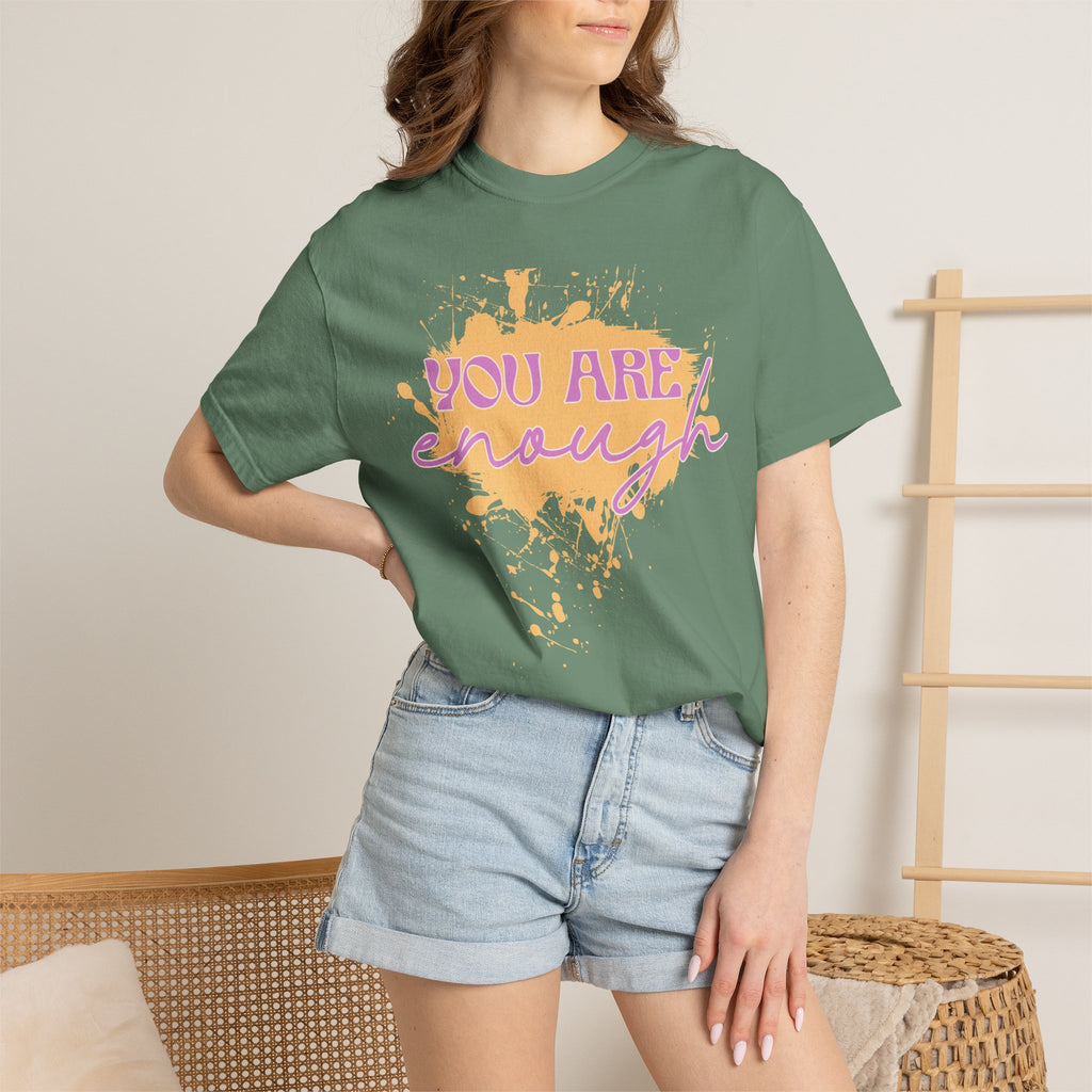 You Are Enough Textured T‑Shirt — Inspirational Positive Message Tee