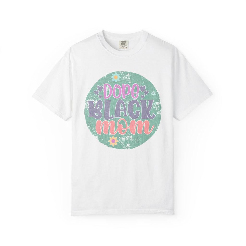 Textured T-Shirt — Dope Black Mom Floral Graphic Tee
