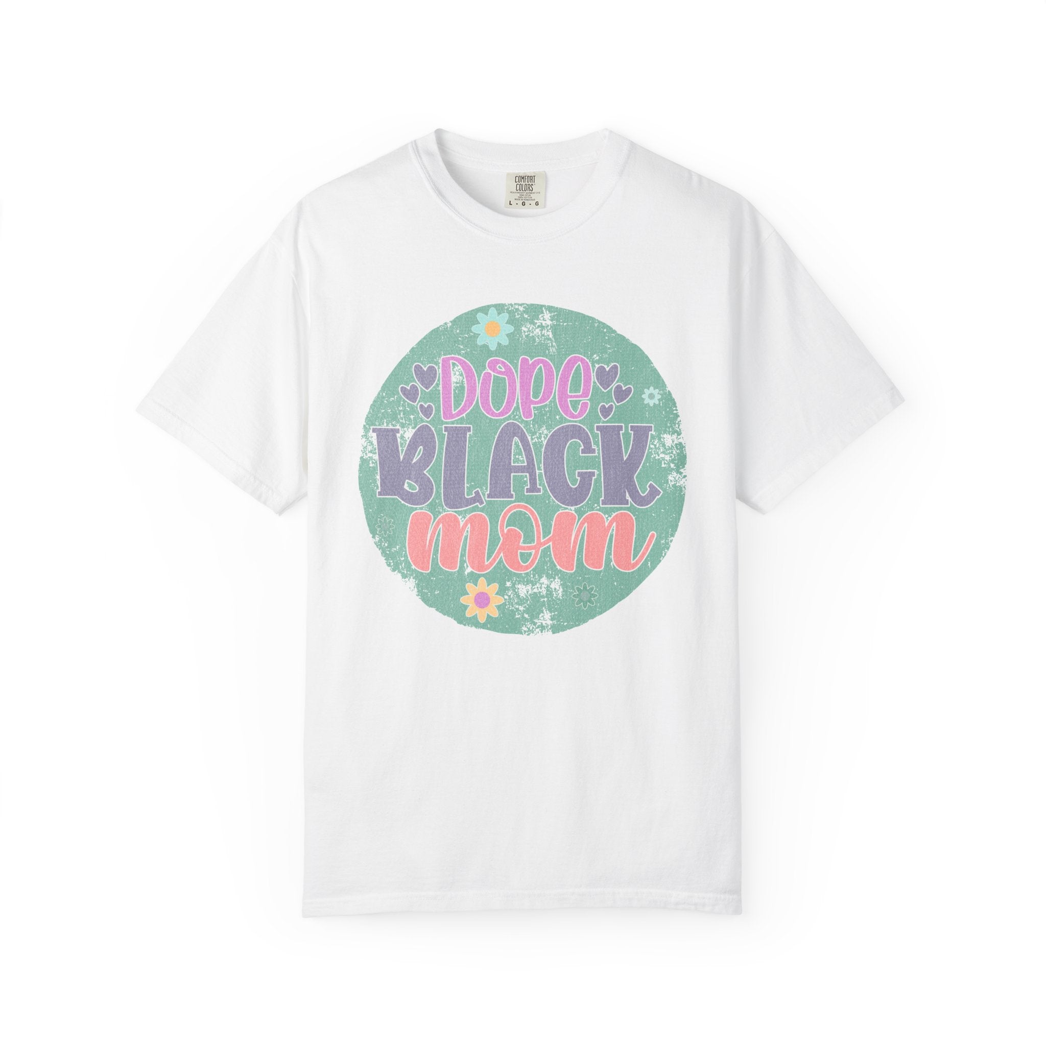 Textured T-Shirt — Dope Black Mom Floral Graphic Tee